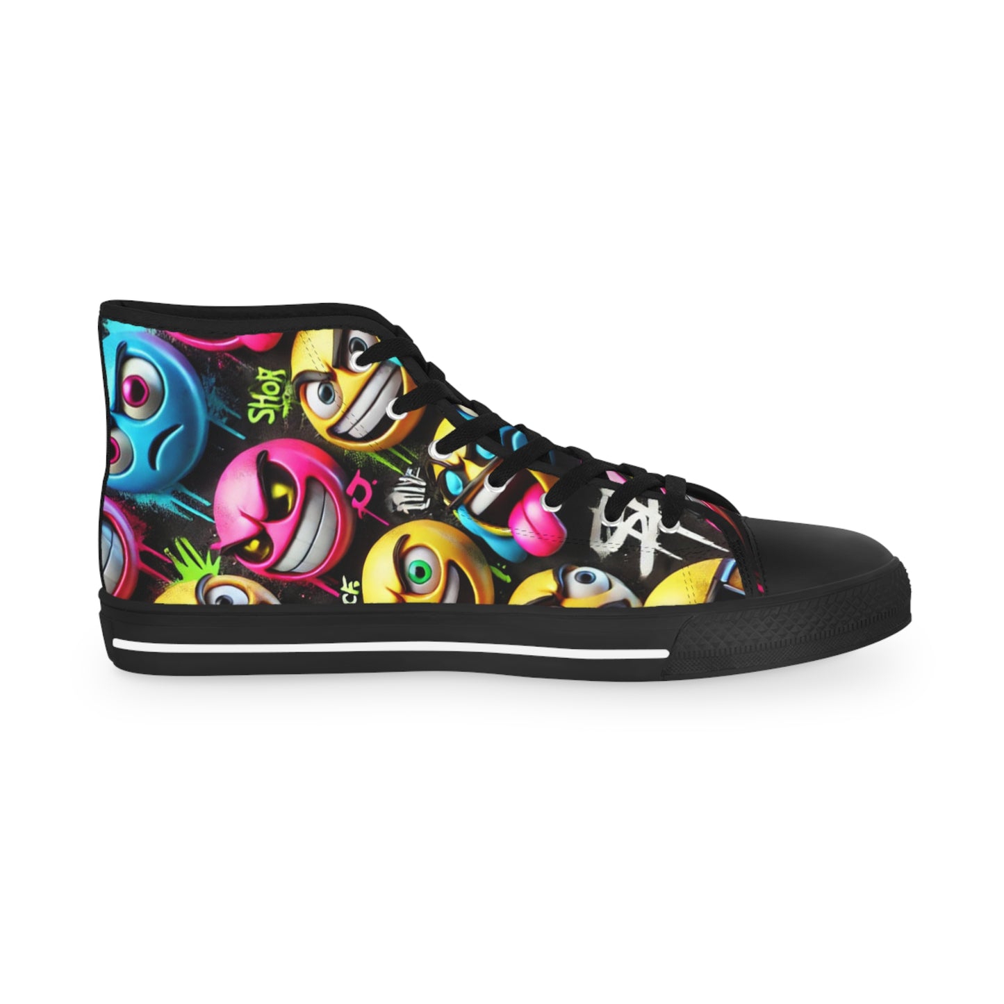 Vibrant High Top Sneakers, Colorful Sneakers for Men, Streetwear Style, Fun Gift for Him, Unique Casual Footwear