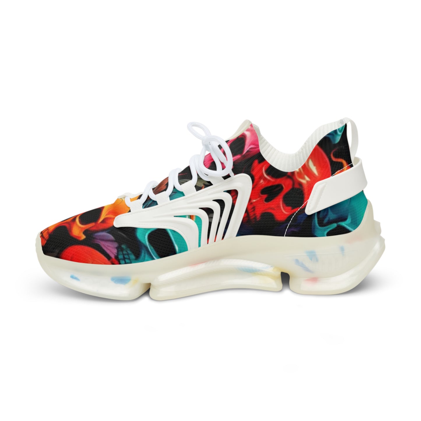 Vibrant Skull-Print Sneakers for Casual Style, Perfect for Men, Gift for Him, Cool Streetwear, Trendy Athletic Shoes