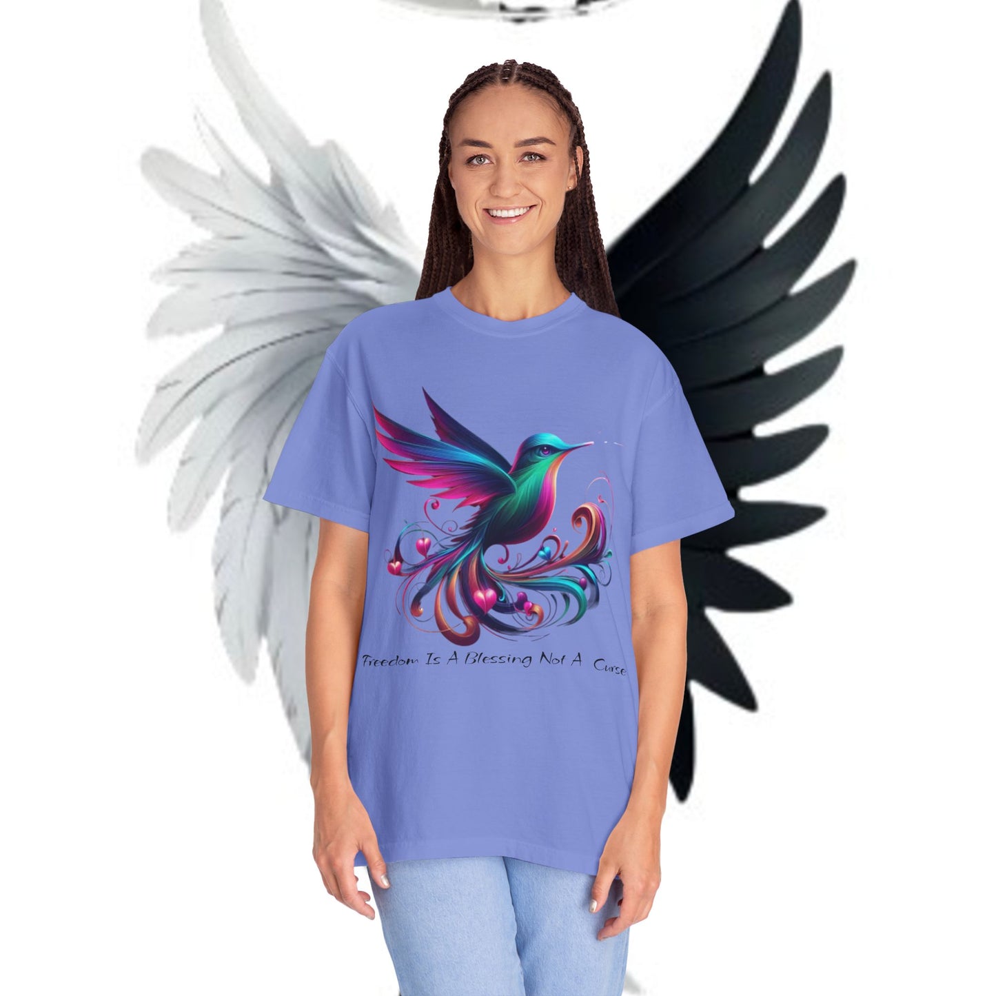 Garment-Dyed T-shirt - Freedom is a Blessing Design