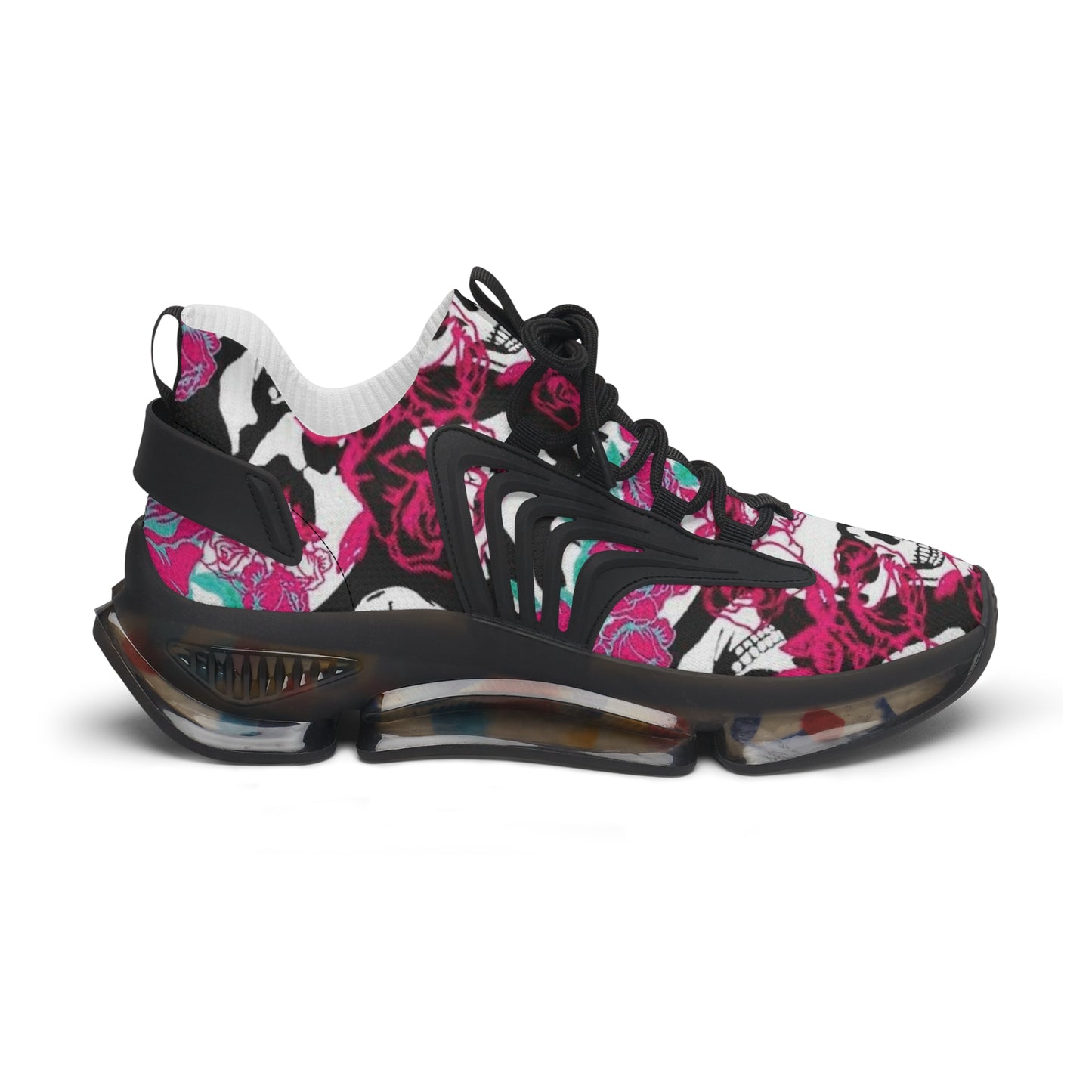 Mesh Sneakers - Skull and Roses Design