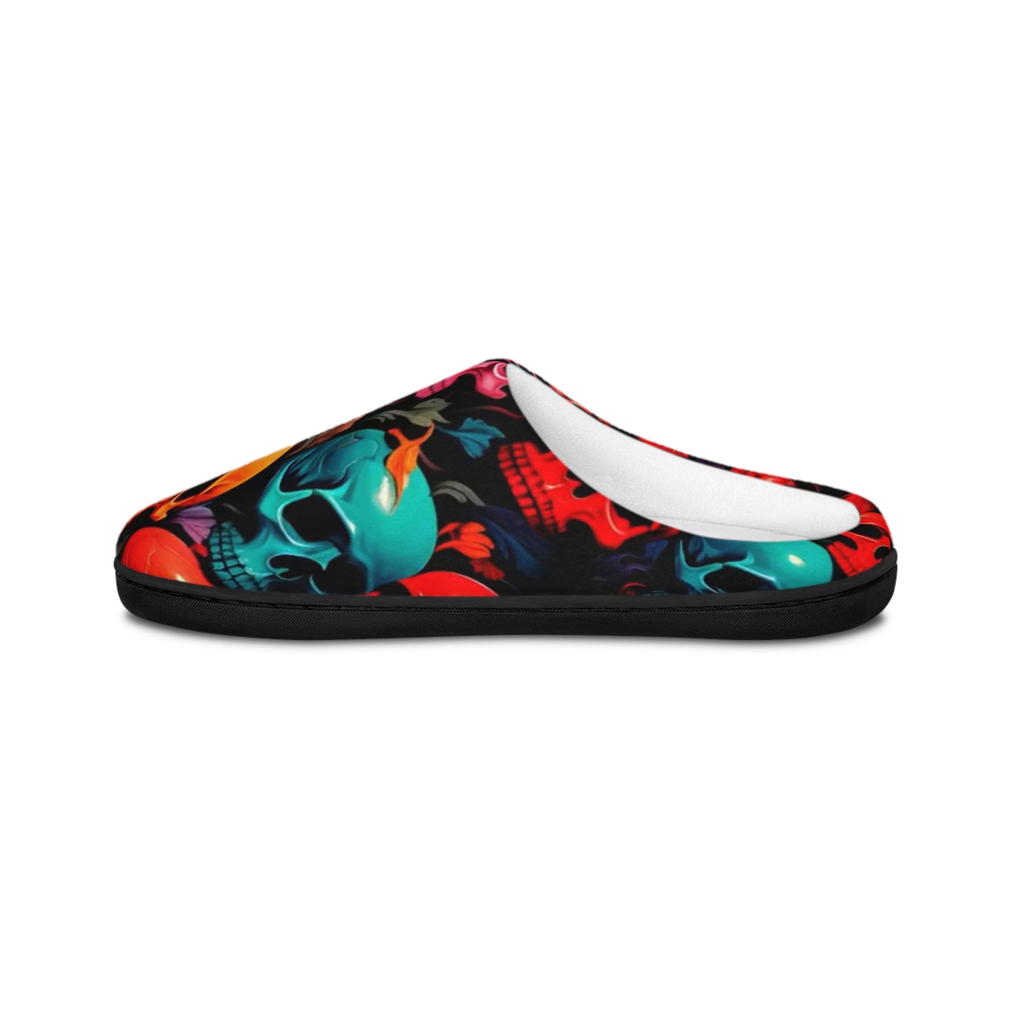 Men's Skull Print Indoor Slippers | Cozy Footwear for Halloween, Casual Wear, Unique Home Gift, Bedroom Comfort, Stylish Lounge Shoes
