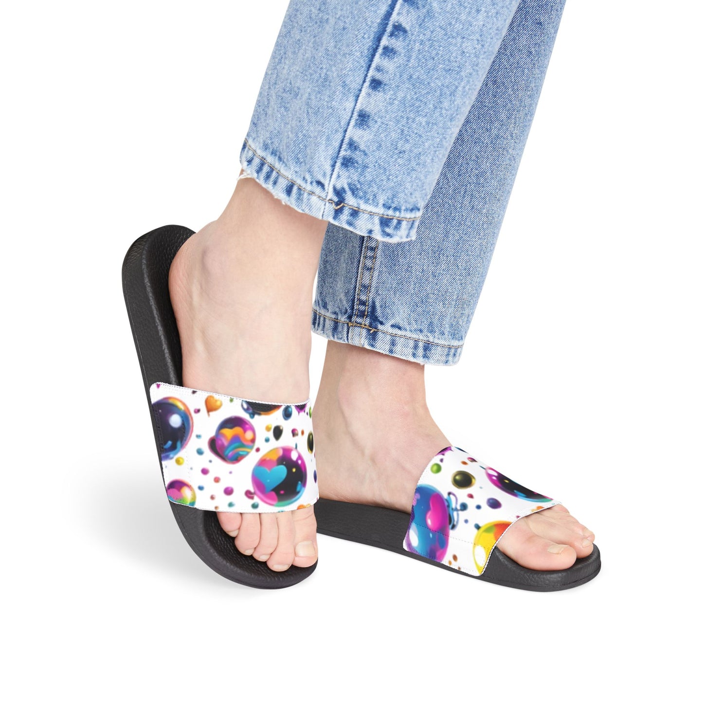 Sandals Slides - Candy Rain Design Removable-Strap Women's Shoes