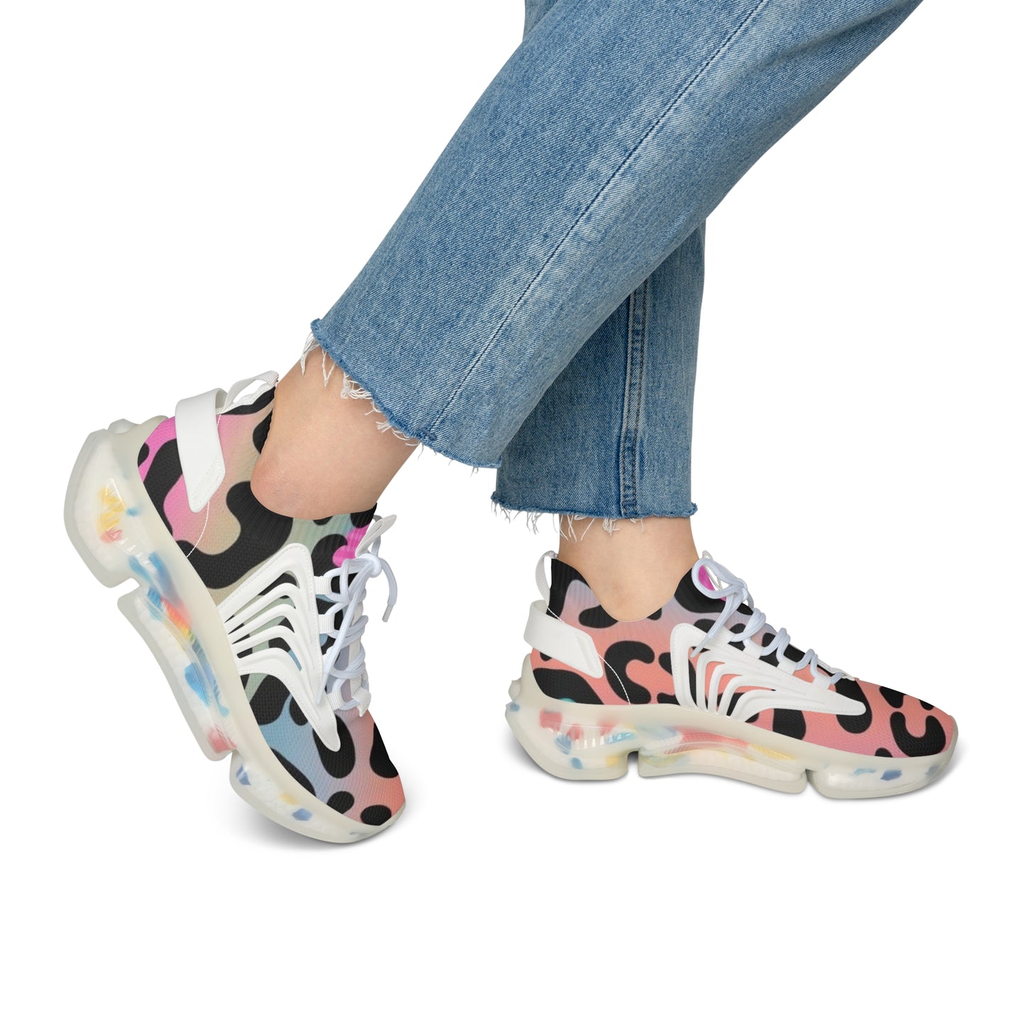 Sneakers - Cheetah Print Women's Mesh Sneakers