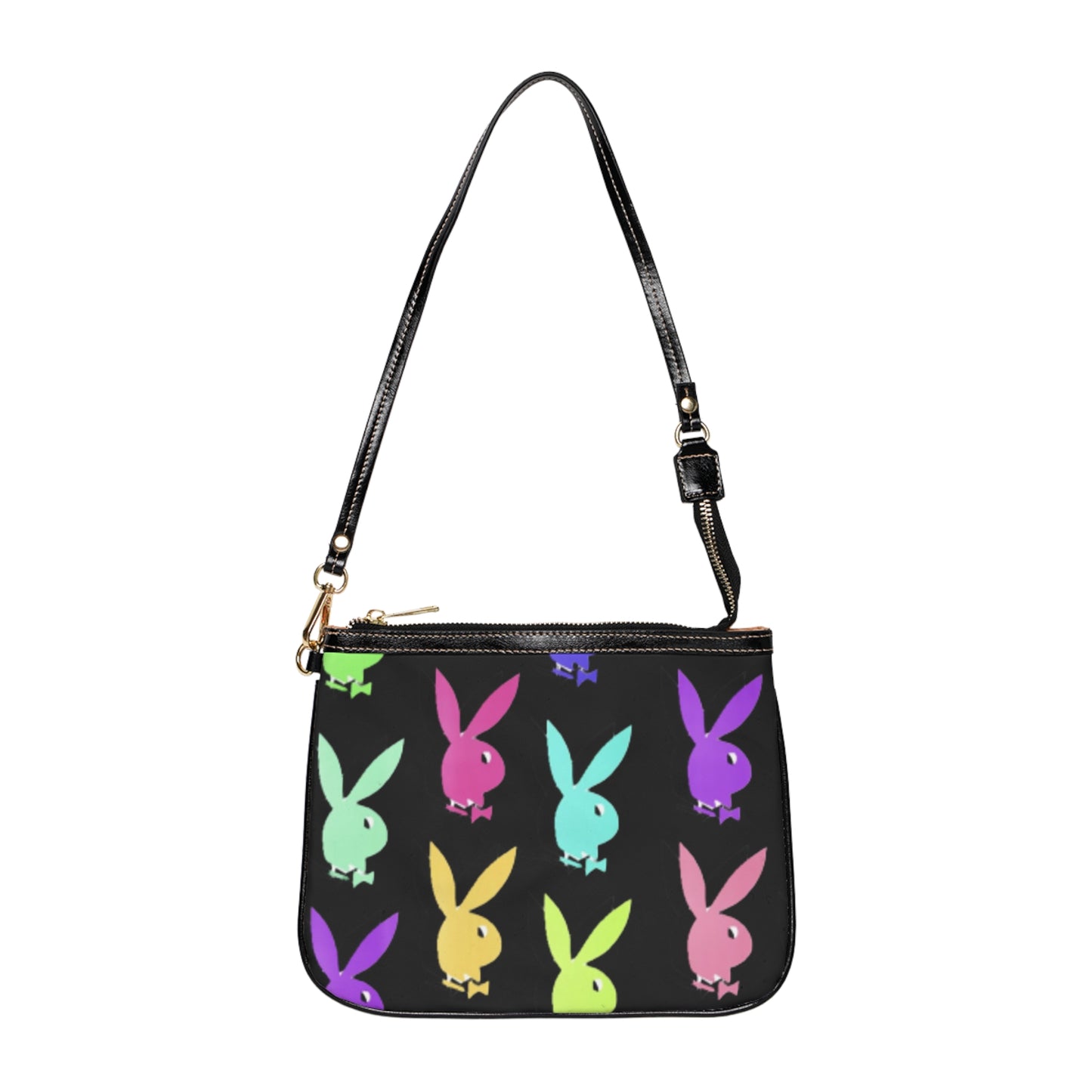 Colorful Bunny Print Small Shoulder Bag, Cute Crossbody Bag, Trendy Everyday Purse, Easter Gift, Spring Fashion Accessory