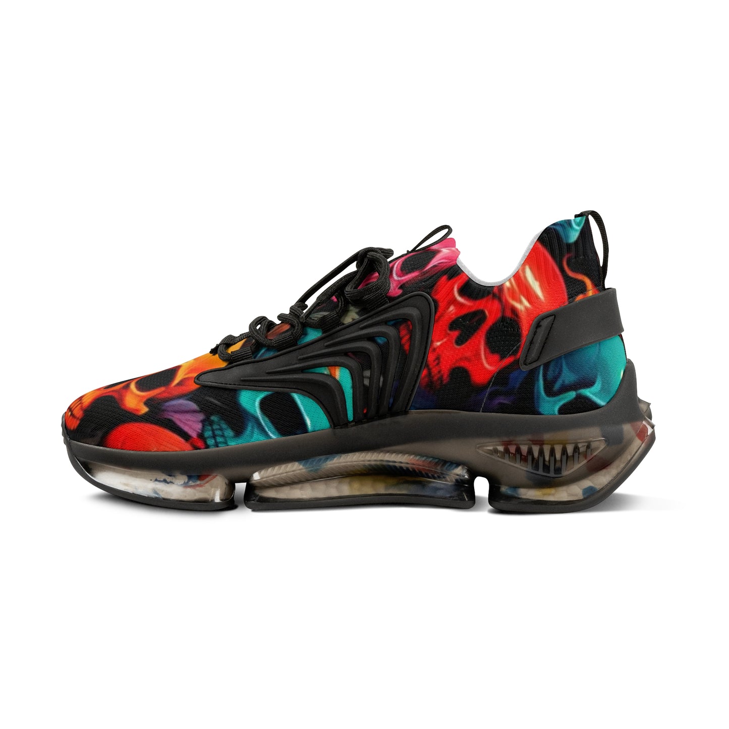 Vibrant Skull-Print Sneakers for Casual Style, Perfect for Men, Gift for Him, Cool Streetwear, Trendy Athletic Shoes