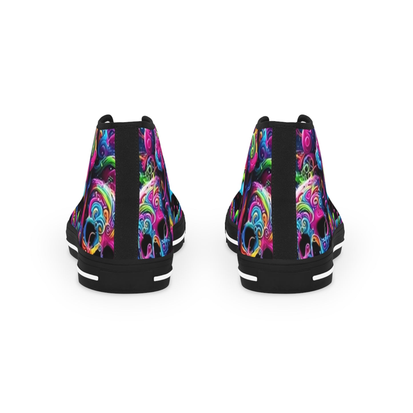 Men's Colorful High Top Sneakers, Trendy Streetwear, Vibrant Art Sneakers, Cool Gift for Him, Funky Casual Shoes