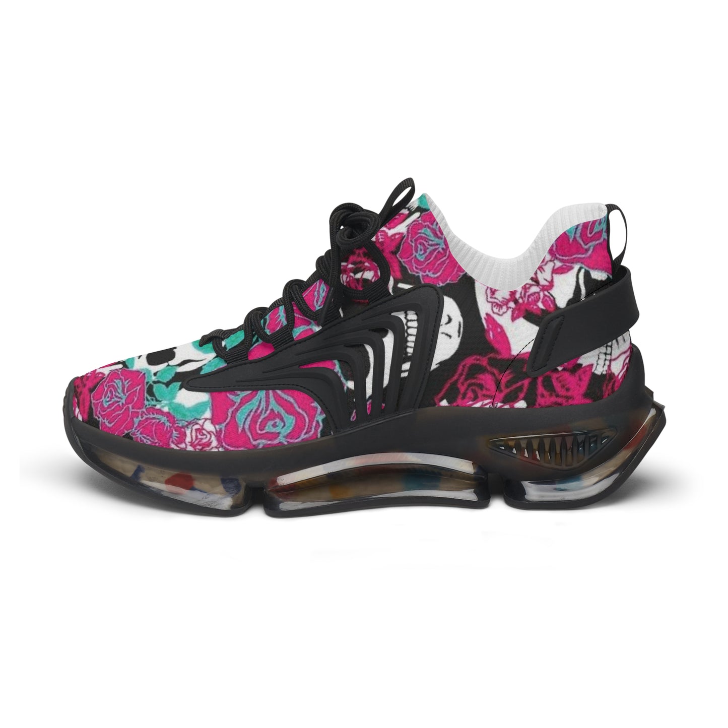 Mesh Sneakers - Skull and Roses Design