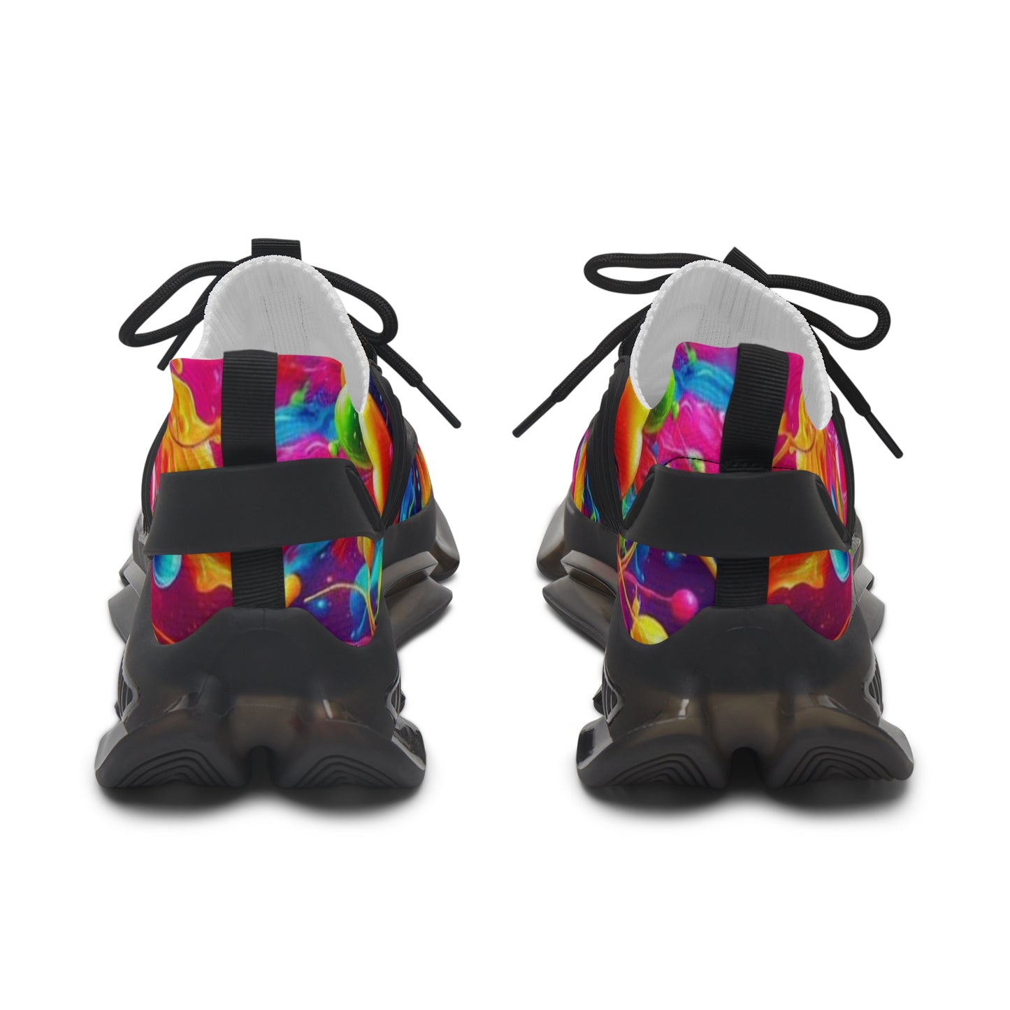 Mesh Sneakers, Watercolor Heart Design Tennis Shoes for Women