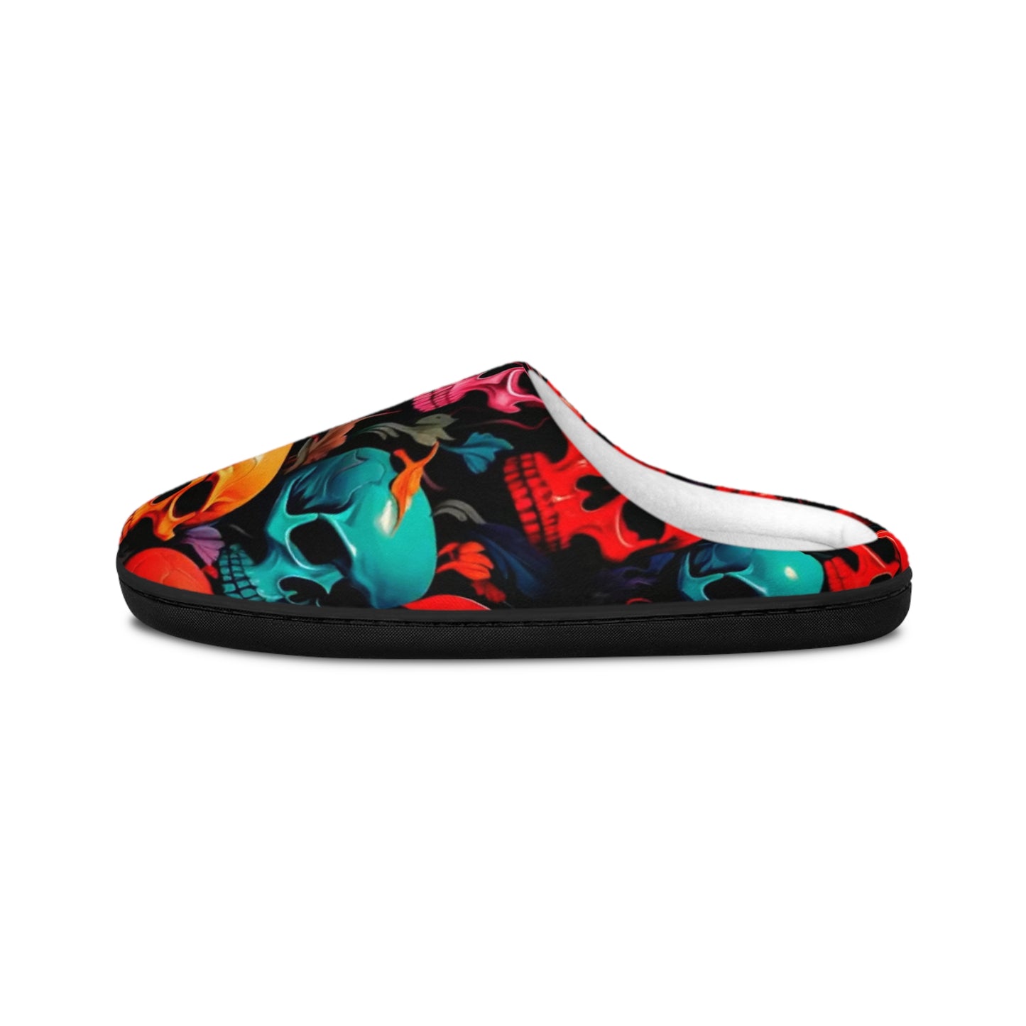Men's Skull Print Indoor Slippers | Cozy Footwear for Halloween, Casual Wear, Unique Home Gift, Bedroom Comfort, Stylish Lounge Shoes