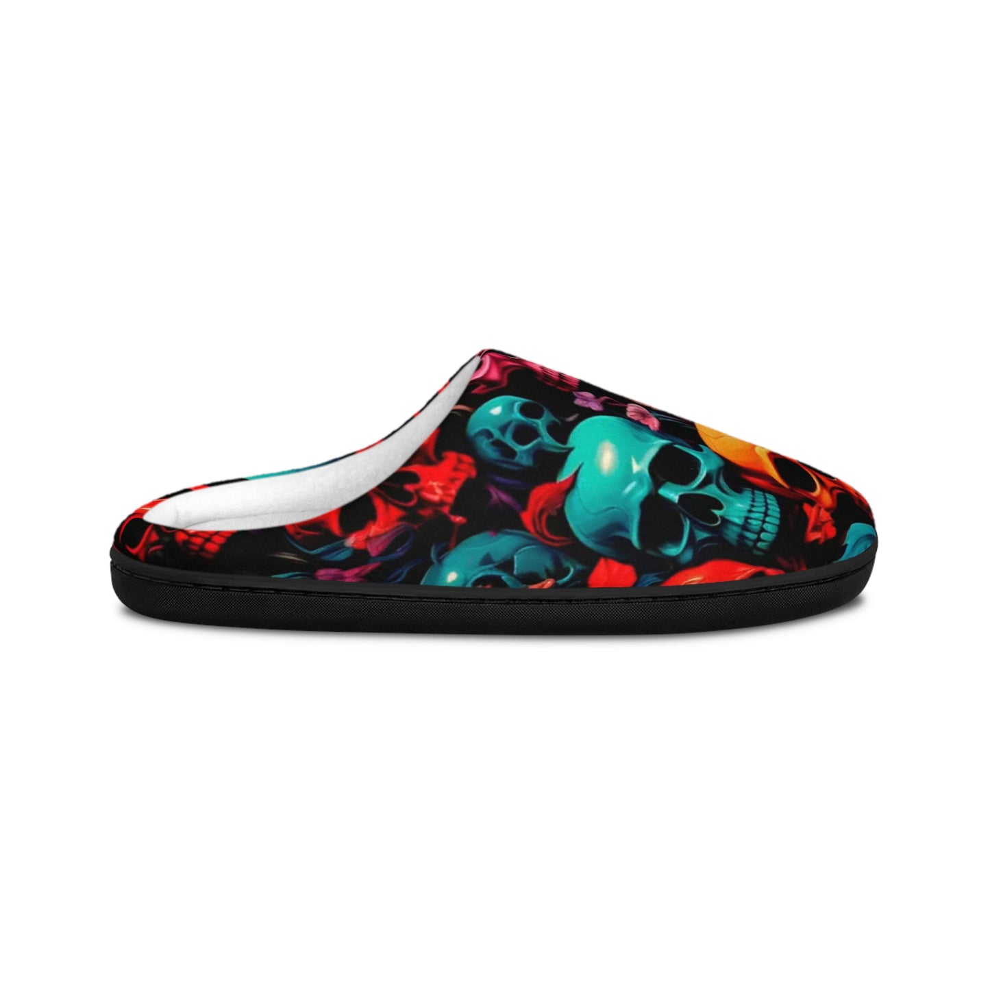 Men's Skull Print Indoor Slippers | Cozy Footwear for Halloween, Casual Wear, Unique Home Gift, Bedroom Comfort, Stylish Lounge Shoes