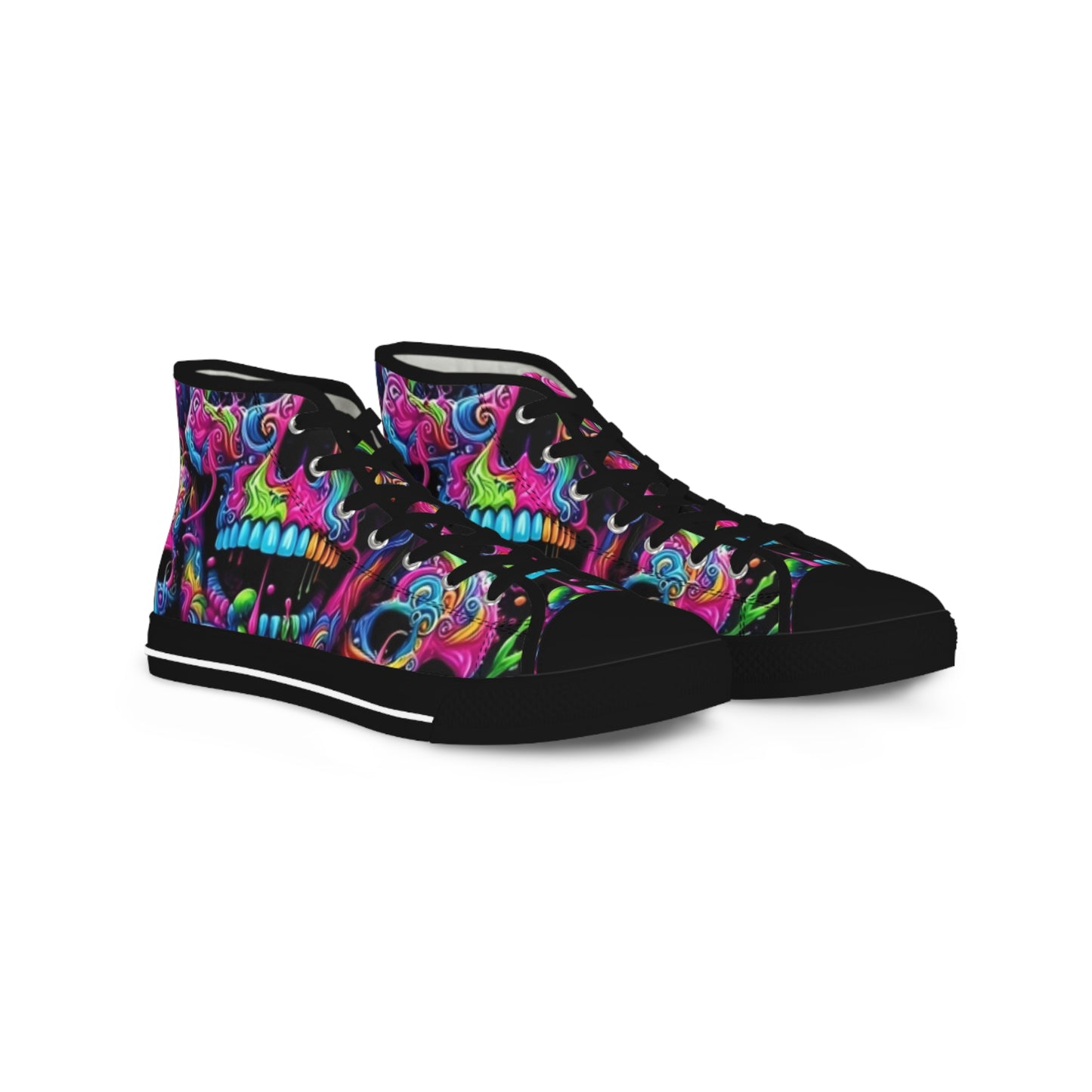 Men's Colorful High Top Sneakers, Trendy Streetwear, Vibrant Art Sneakers, Cool Gift for Him, Funky Casual Shoes