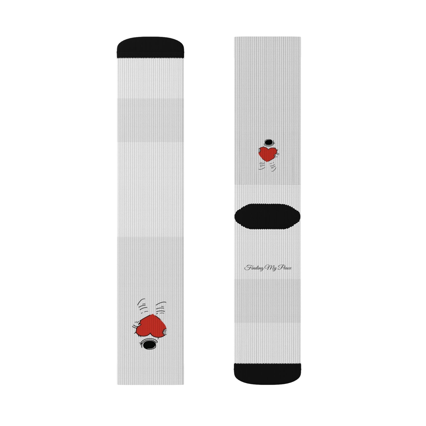 Cute Love Heart Socks, Cozy Gift for Couples, Valentine's Day Accessories, Fun and Unique Footwear, Sublimation Printed Design