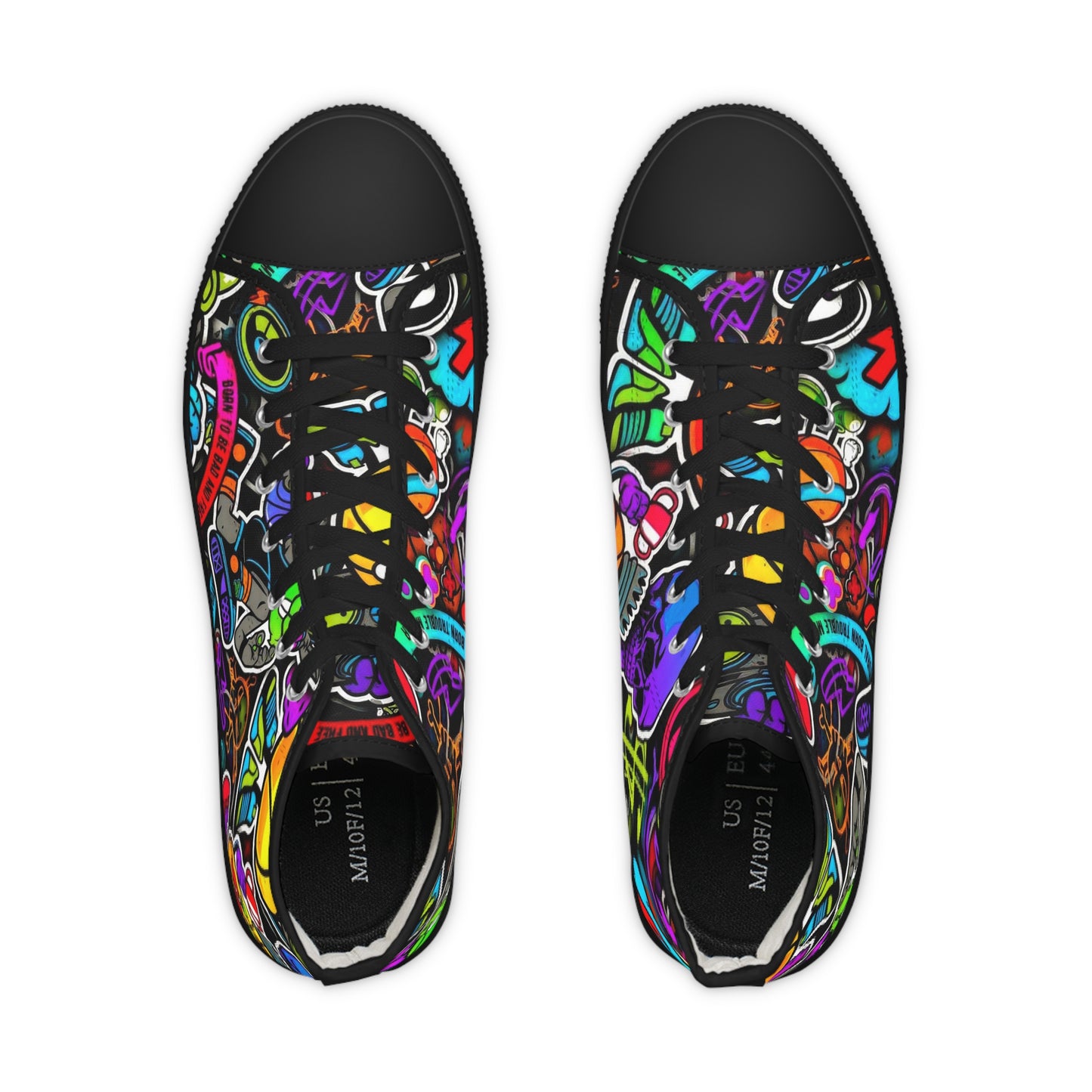 Colorful High Top Sneakers, Stylish Footwear for Men, Unique Gift Idea, Casual Wear, Vibrant Street Style