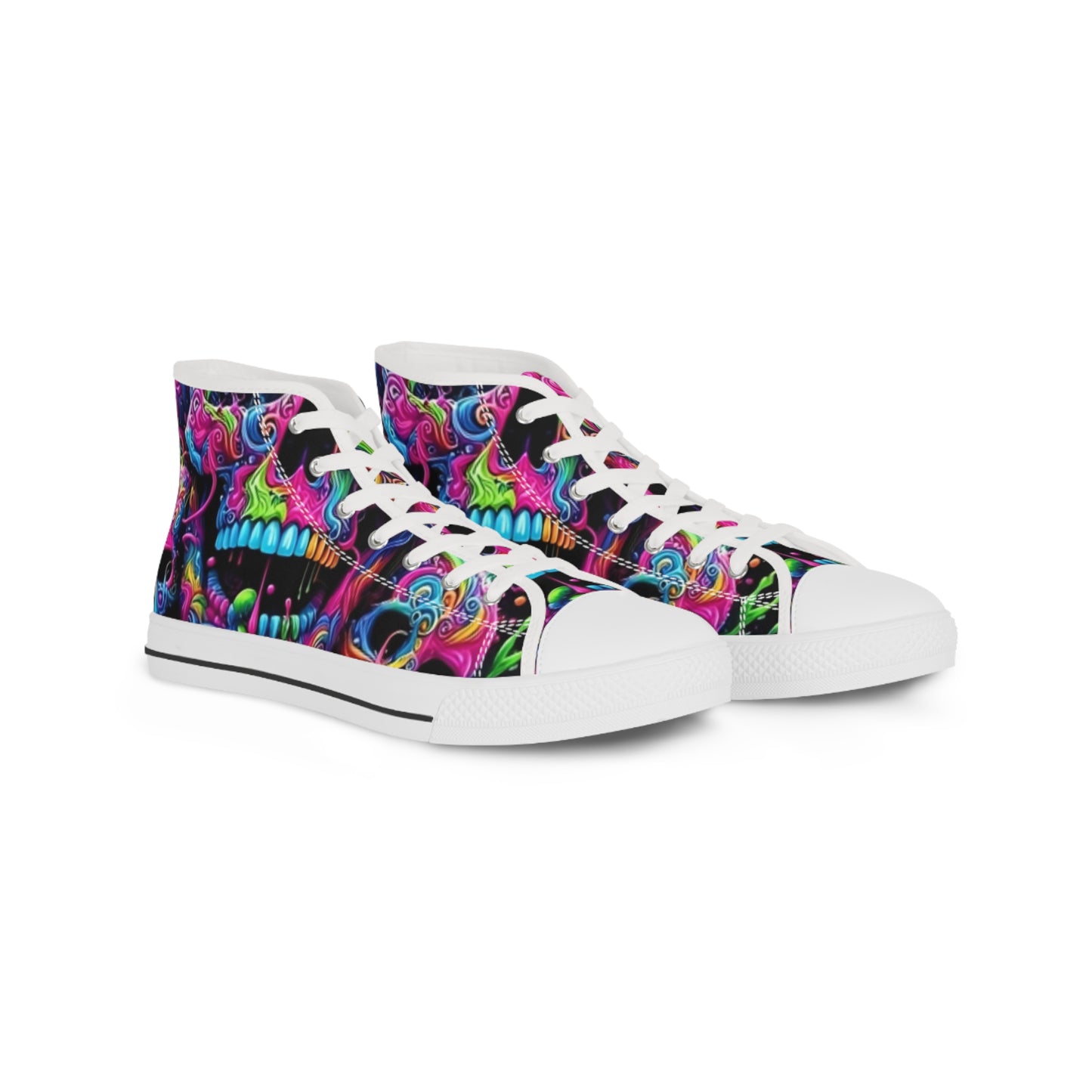 Men's Colorful High Top Sneakers, Trendy Streetwear, Vibrant Art Sneakers, Cool Gift for Him, Funky Casual Shoes