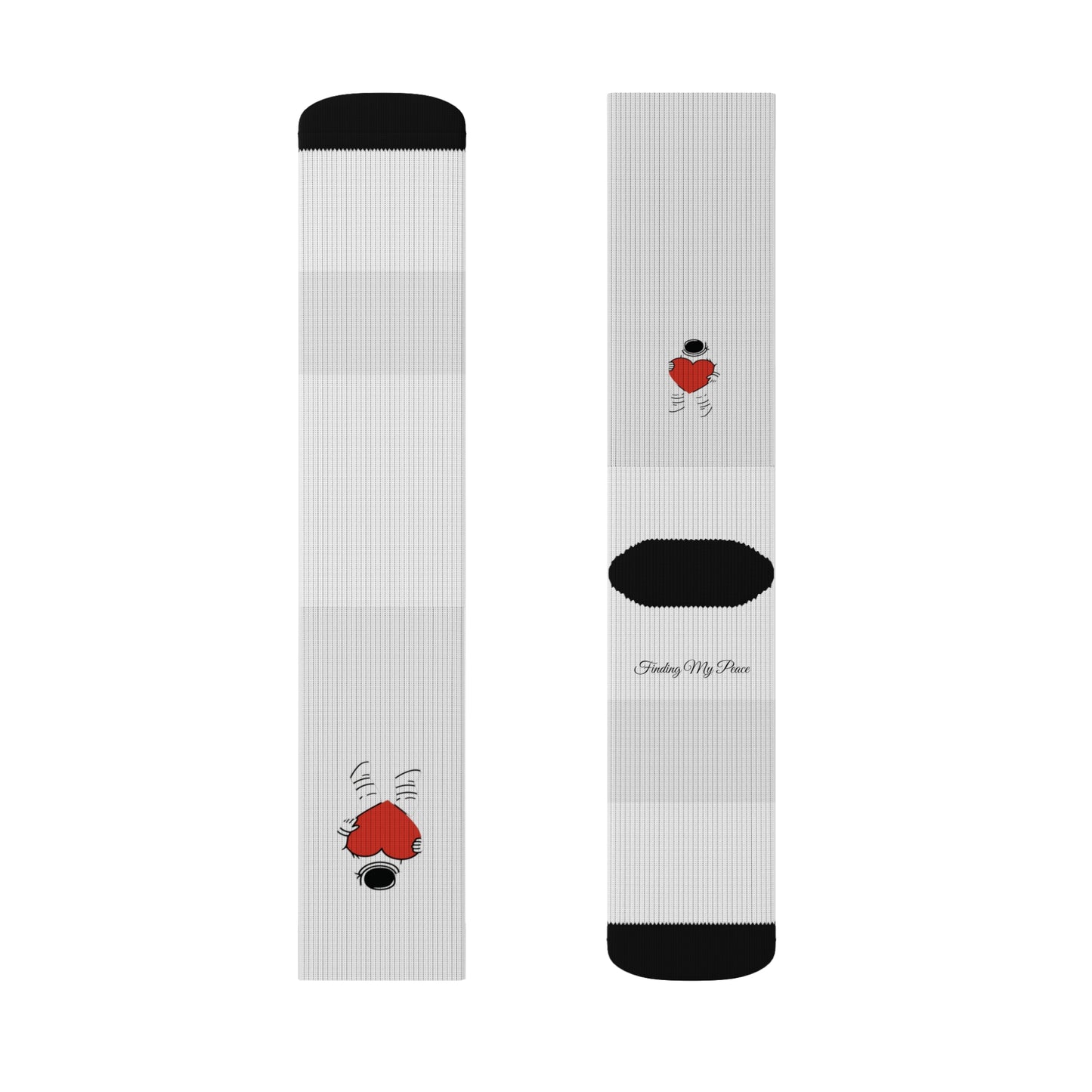 Cute Love Heart Socks, Cozy Gift for Couples, Valentine's Day Accessories, Fun and Unique Footwear, Sublimation Printed Design
