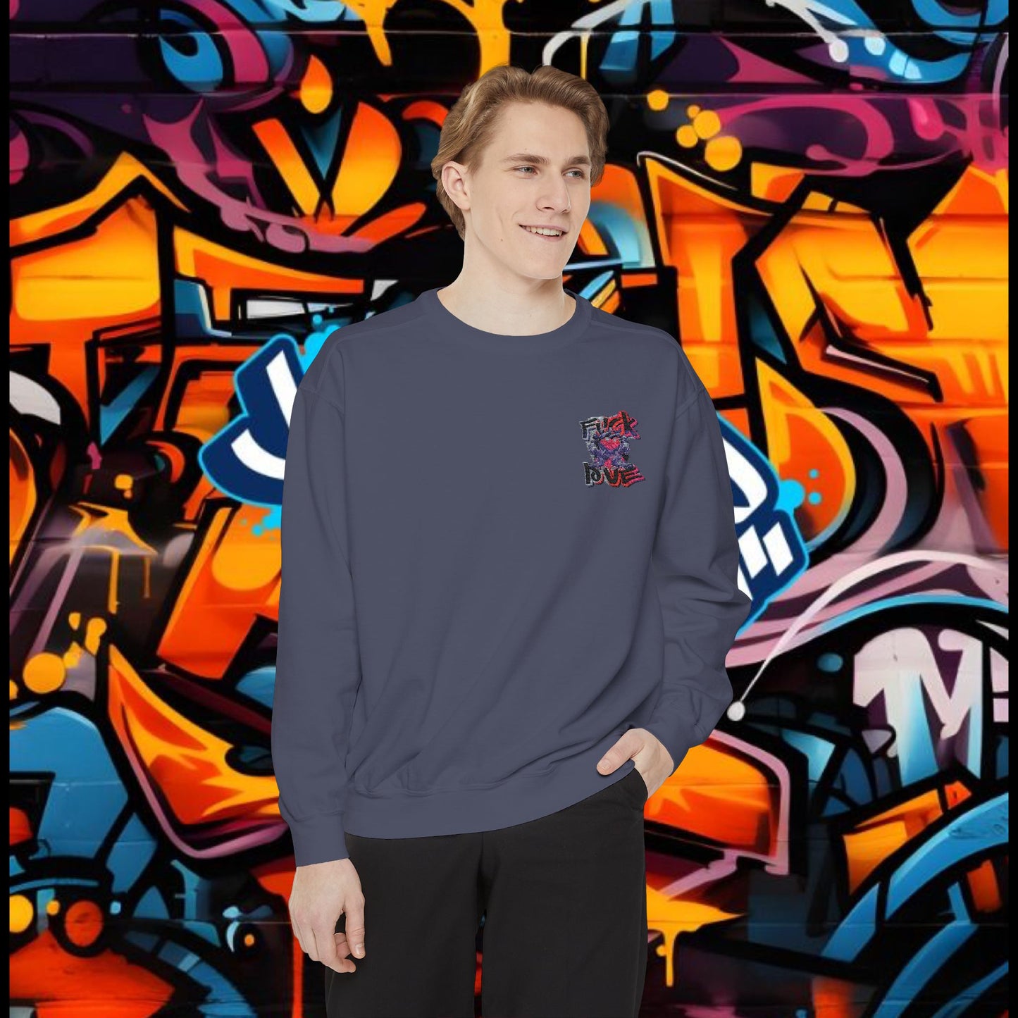Sweatshirt - Fuck Love Embroidered Design