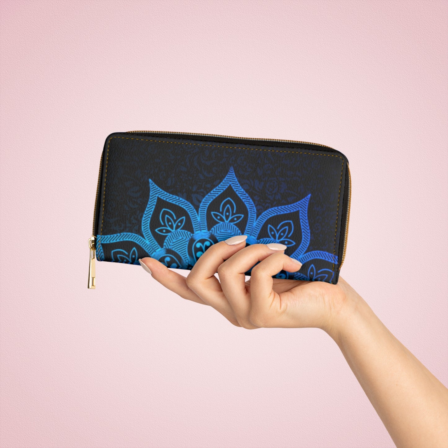 Elegant Mandala Zipper Wallet | Boho Chic Clutch, Wallet for Women, Trendy Organizer, Gift for Her, Festival Accessory