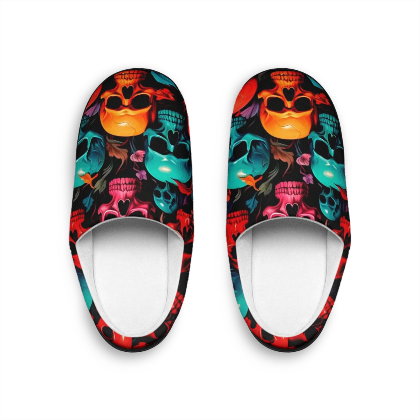 Men's Skull Print Indoor Slippers | Cozy Footwear for Halloween, Casual Wear, Unique Home Gift, Bedroom Comfort, Stylish Lounge Shoes