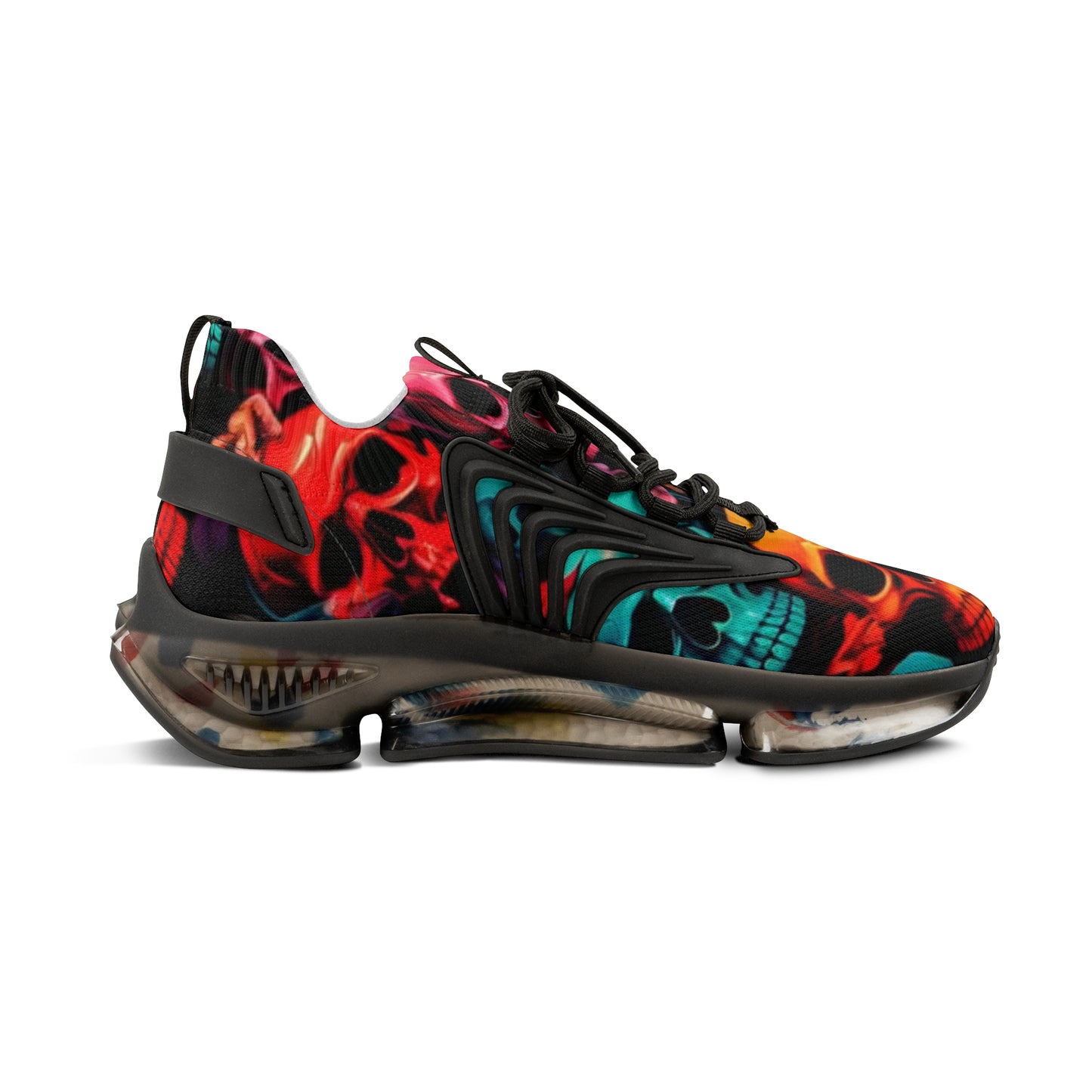 Vibrant Skull-Print Sneakers for Casual Style, Perfect for Men, Gift for Him, Cool Streetwear, Trendy Athletic Shoes