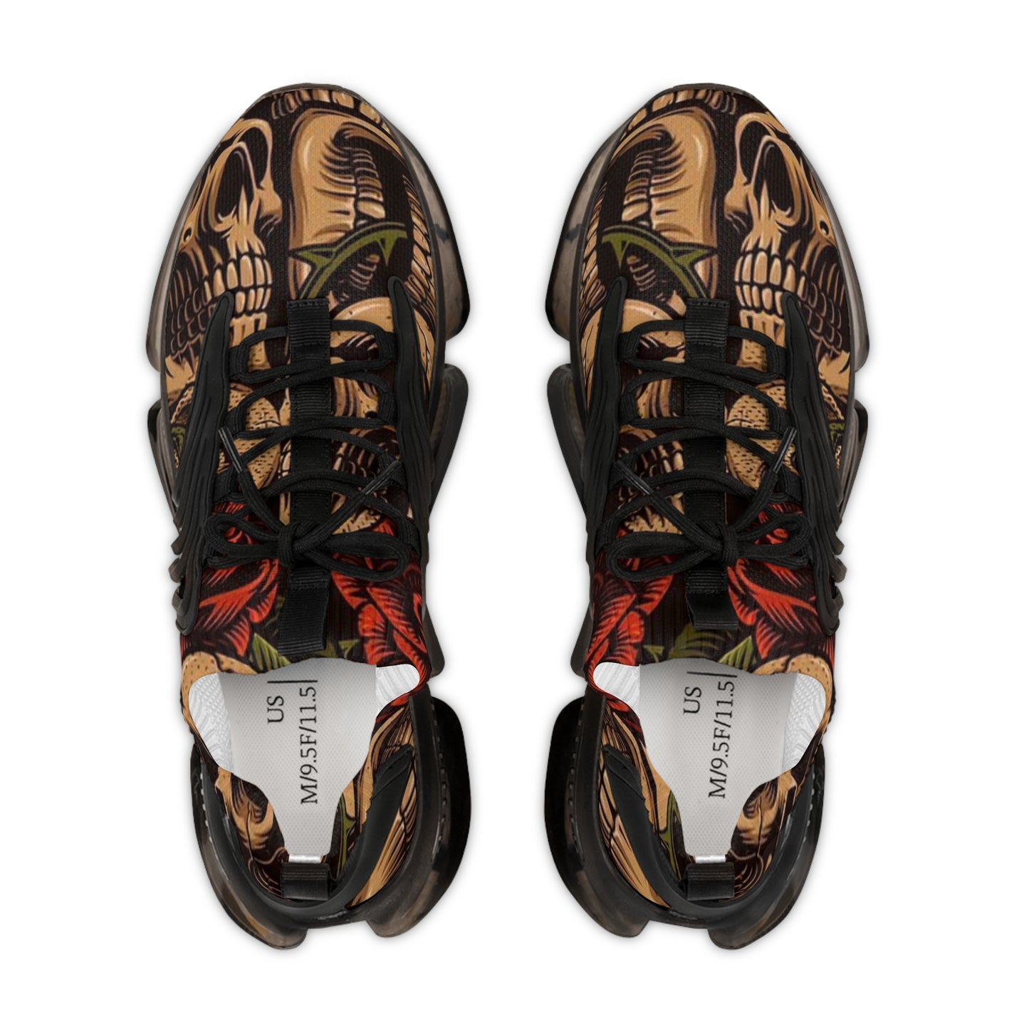 Sneakers with Newspaper Skull Design