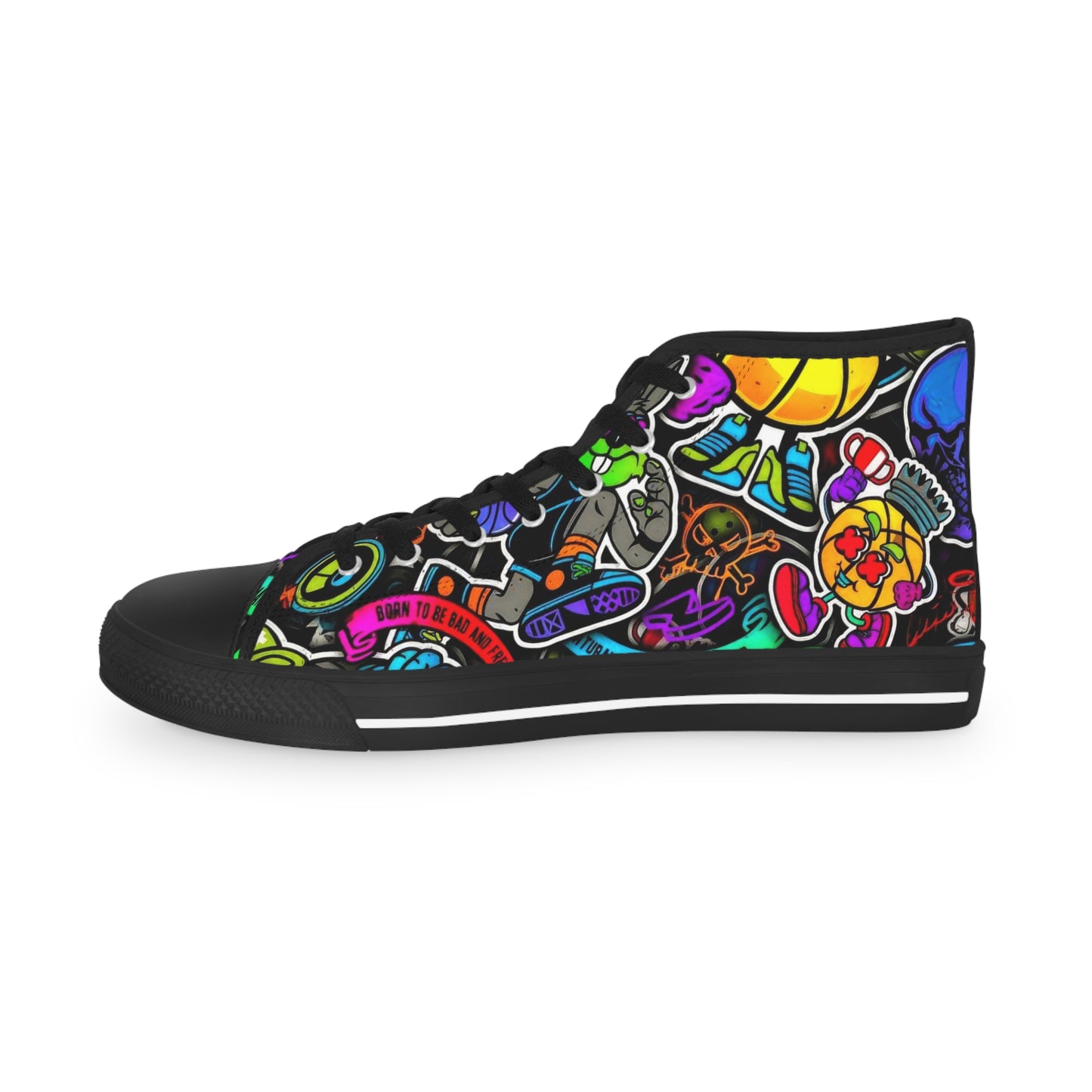 Colorful High Top Sneakers, Stylish Footwear for Men, Unique Gift Idea, Casual Wear, Vibrant Street Style
