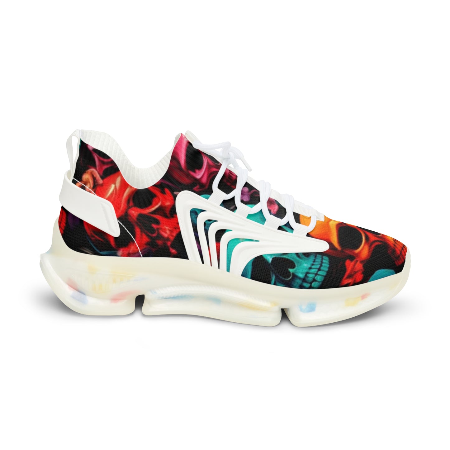 Vibrant Skull-Print Sneakers for Casual Style, Perfect for Men, Gift for Him, Cool Streetwear, Trendy Athletic Shoes