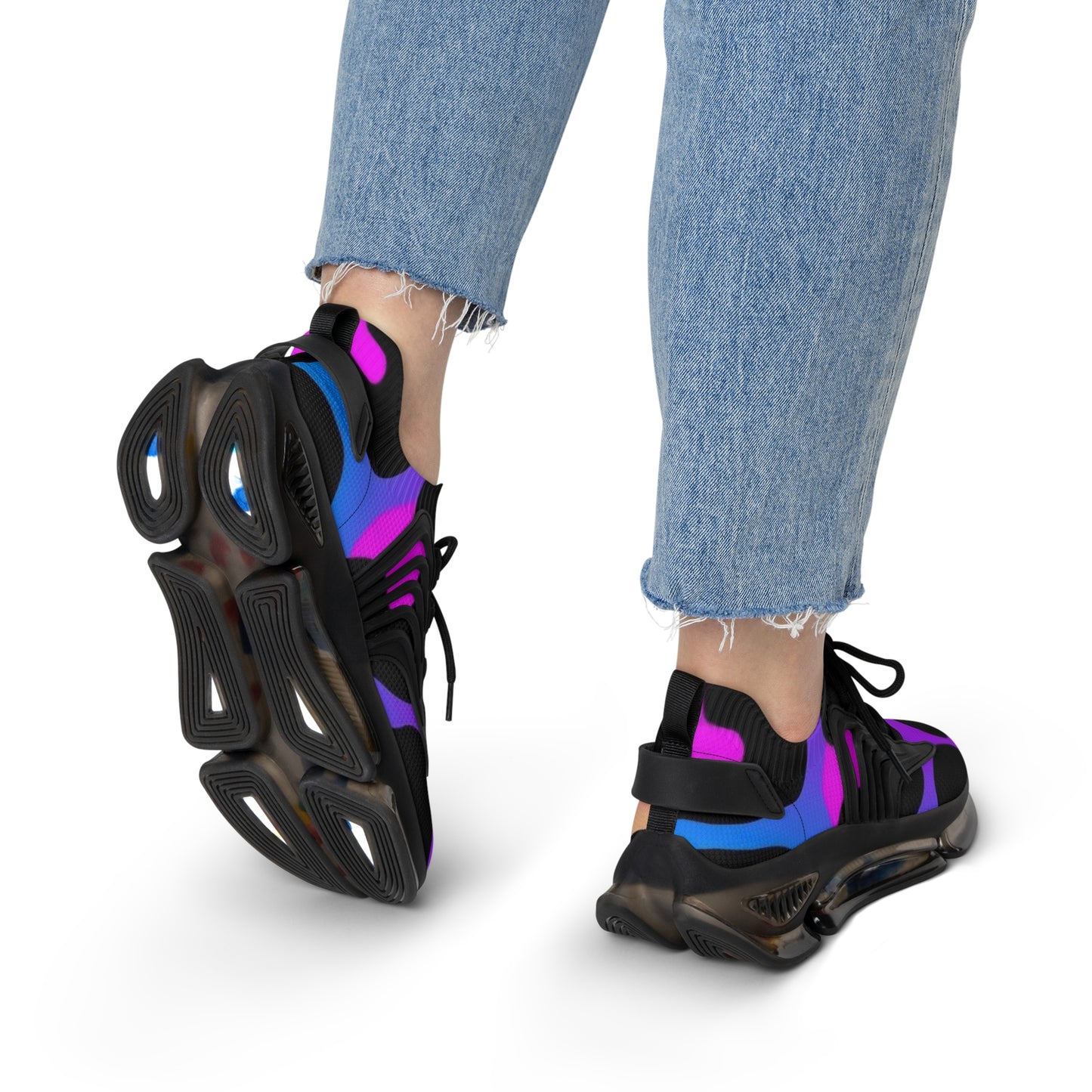 Trendy Women's Mesh Sneakers, Colorful Athletic Shoes, Stylish Walking Sneakers, Unique Sport Shoes, Fashion-forward Sneakers
