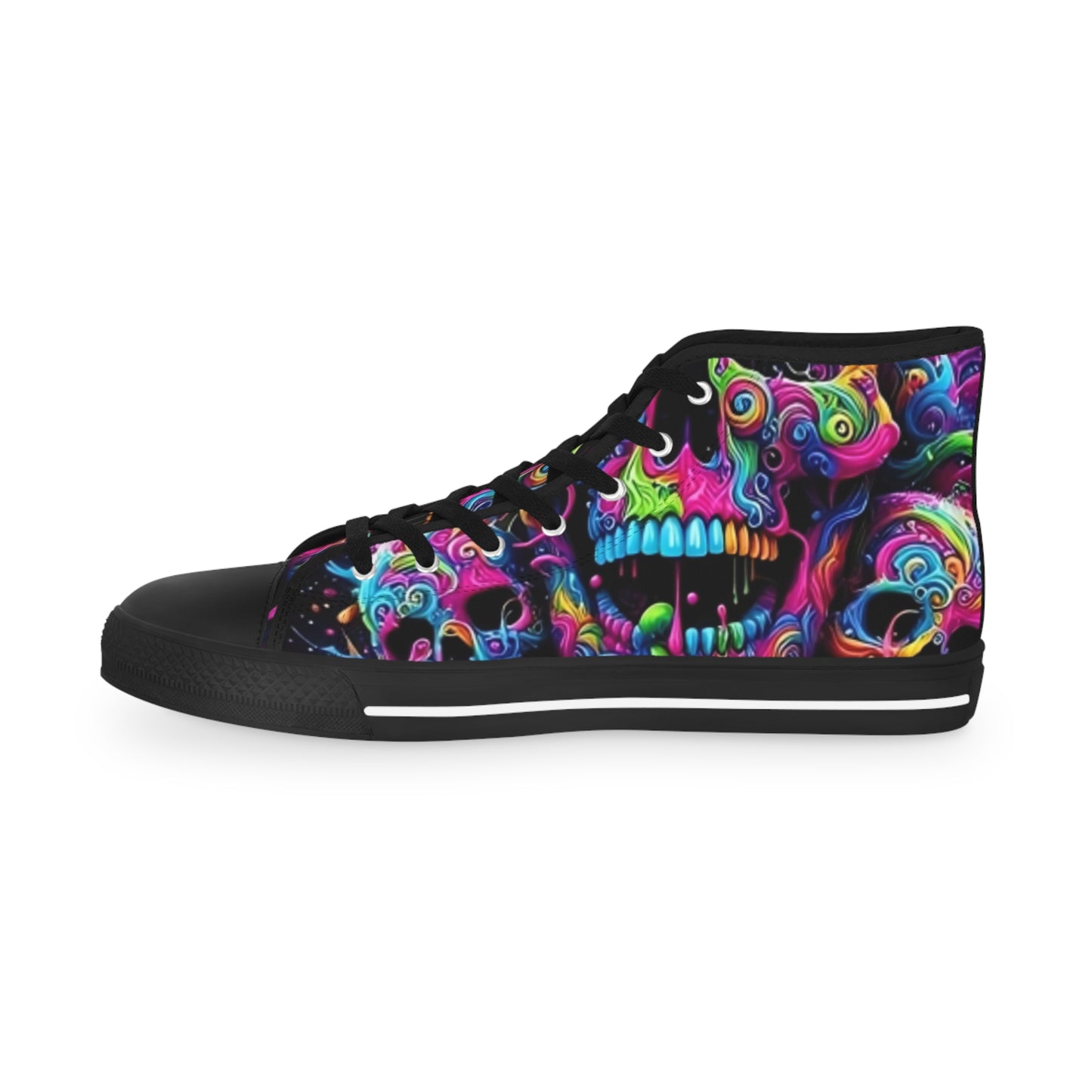 Men's Colorful High Top Sneakers, Trendy Streetwear, Vibrant Art Sneakers, Cool Gift for Him, Funky Casual Shoes