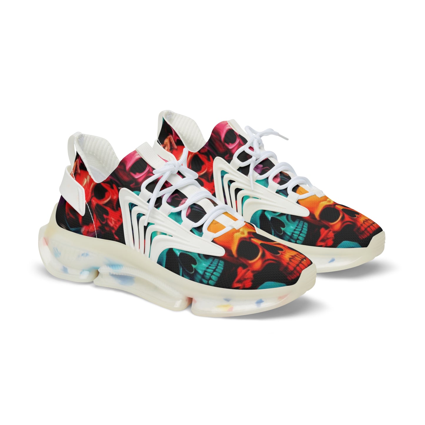 Vibrant Skull-Print Sneakers for Casual Style, Perfect for Men, Gift for Him, Cool Streetwear, Trendy Athletic Shoes