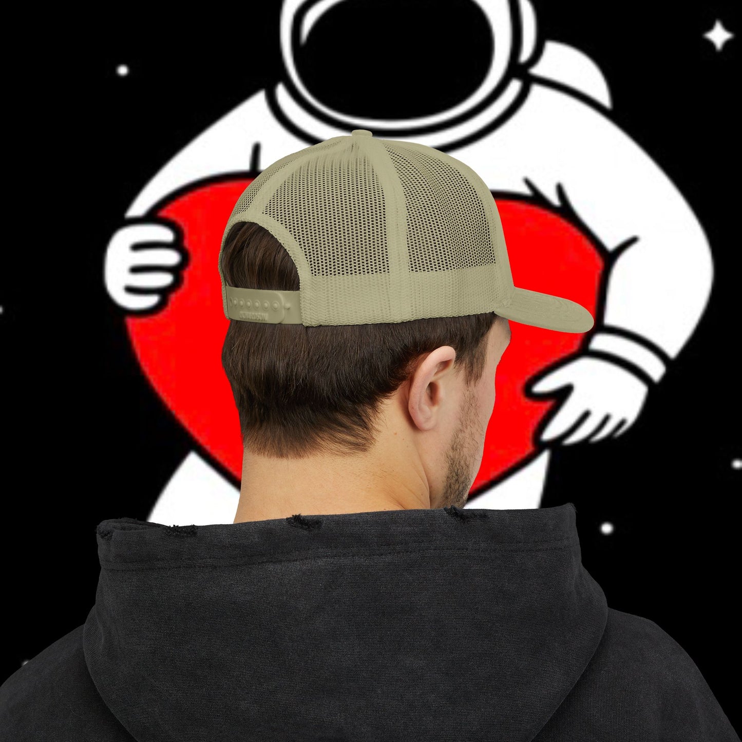 Astronaut Heart Snapback Cap, Cool Trucker Hat for Space Lovers, Unique Gift for Birthdays, Holidays, Adventure, Outdoor Wear