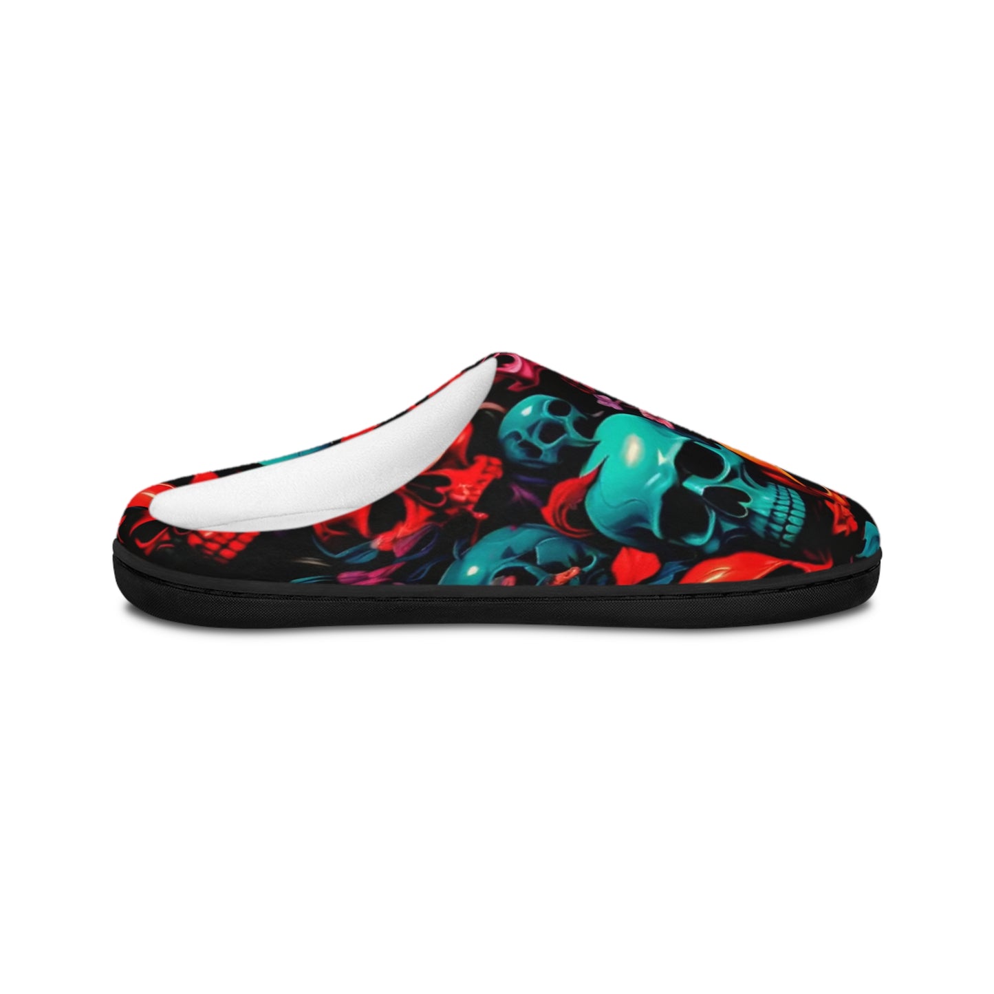Men's Skull Print Indoor Slippers | Cozy Footwear for Halloween, Casual Wear, Unique Home Gift, Bedroom Comfort, Stylish Lounge Shoes