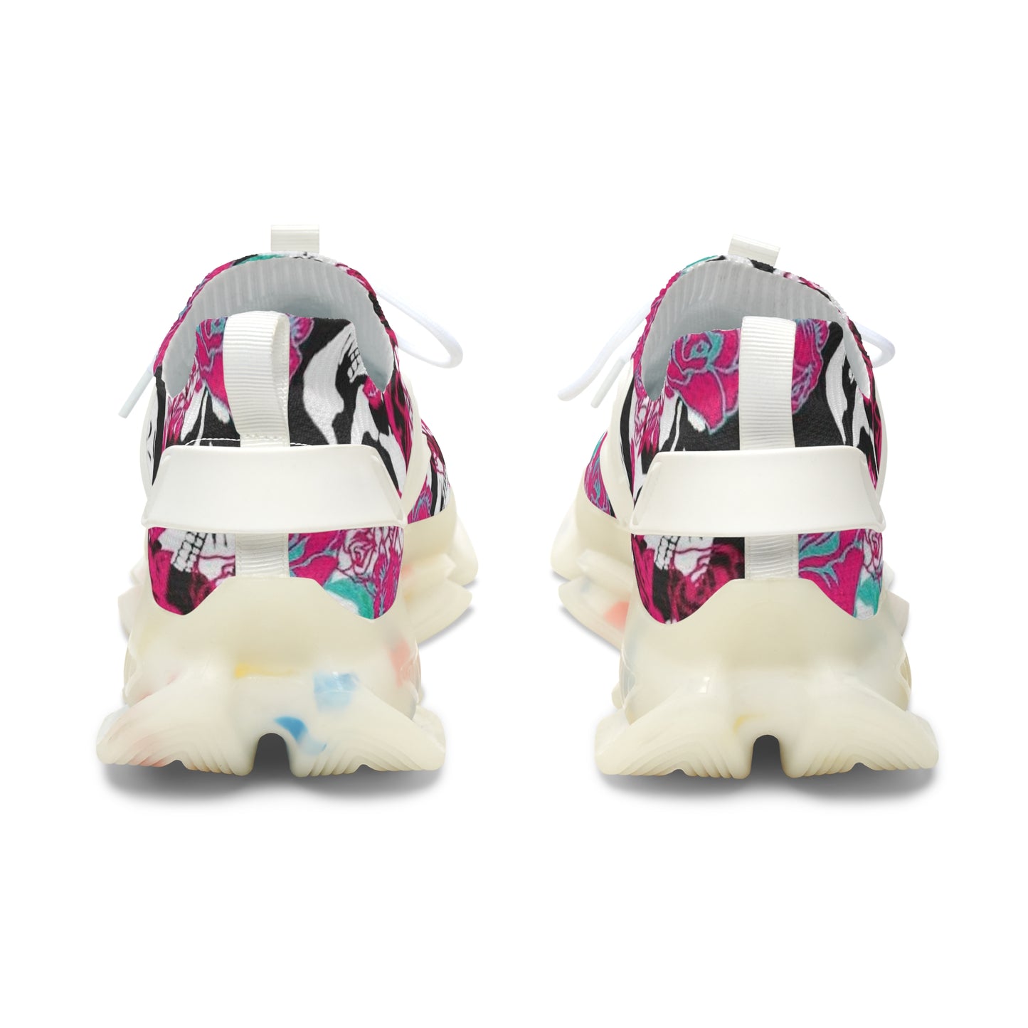 Mesh Sneakers - Skull and Roses Design