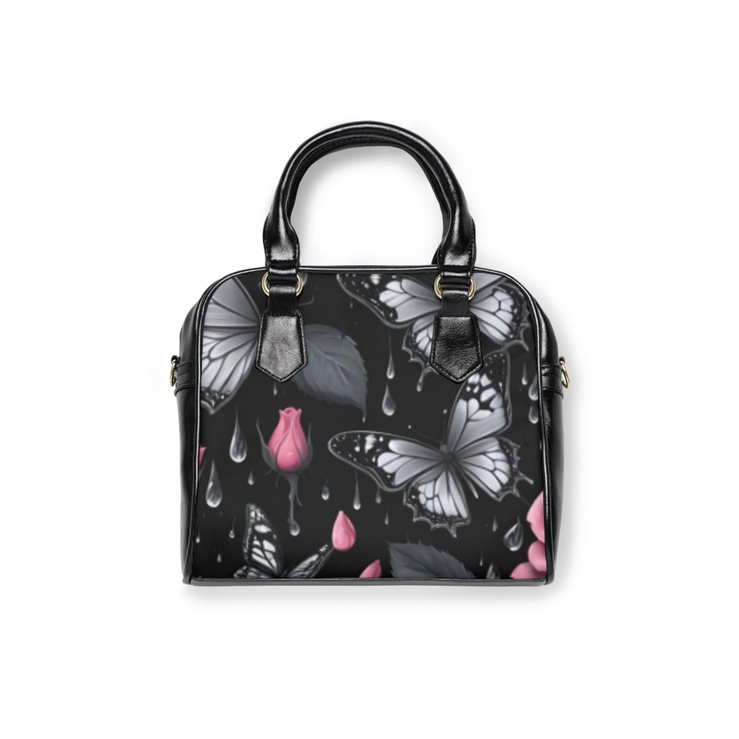 Elegant Butterfly Shoulder Handbag, Stylish Tote, Floral Purse, Gift for Her, Day Out Bag, Fashion Accessory