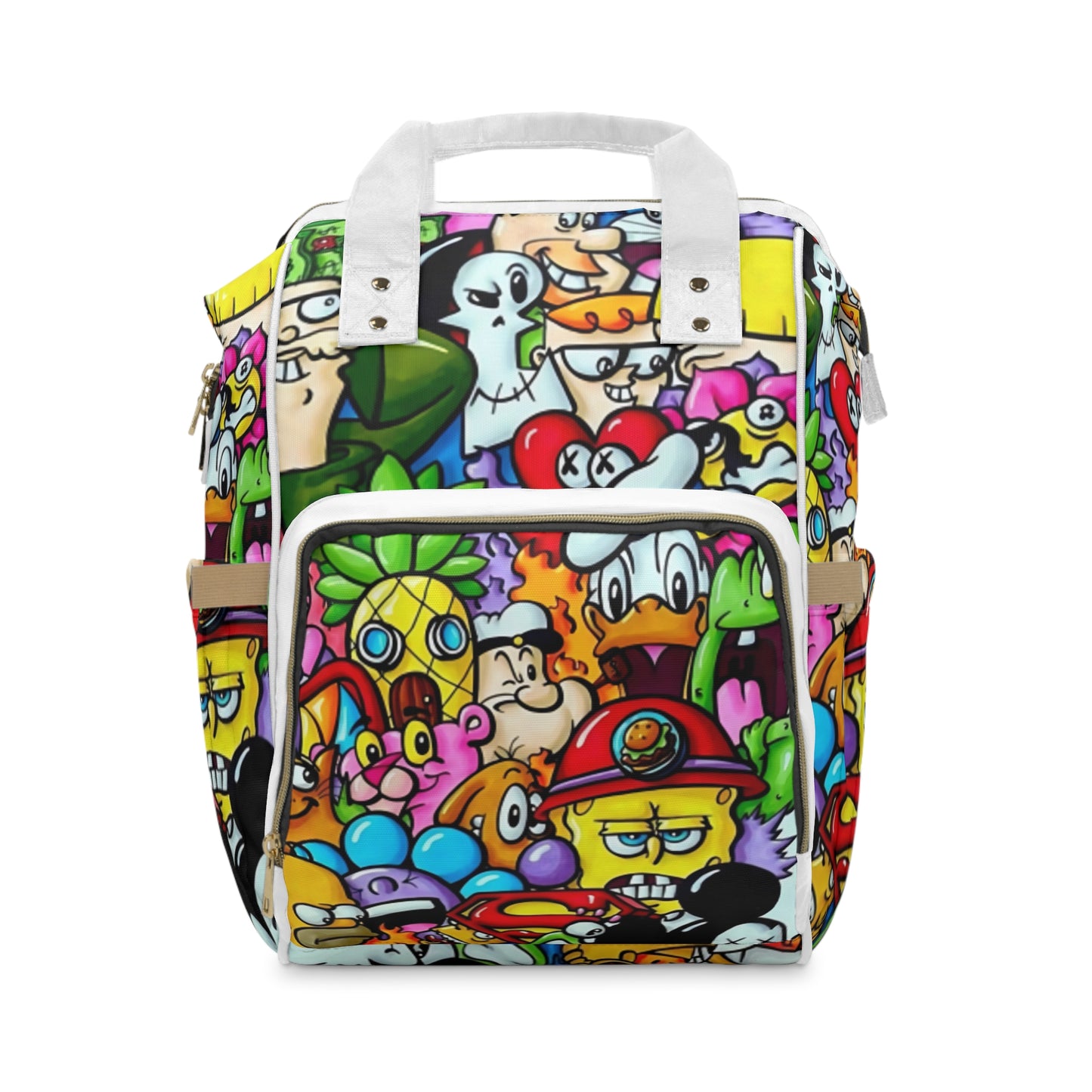 Colorful Cartoon Diaper Backpack, Fun Baby Bag, Multi-Use Diaper Bag, Stylish Mom Backpack, Great for Baby Showers, Travel & Daily Use