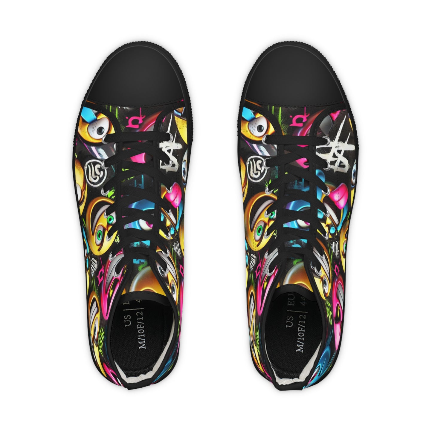 Vibrant High Top Sneakers, Colorful Sneakers for Men, Streetwear Style, Fun Gift for Him, Unique Casual Footwear