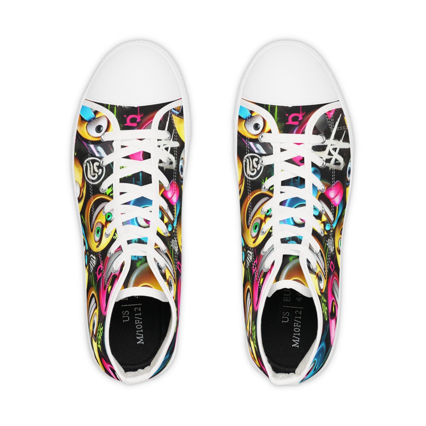 Vibrant High Top Sneakers, Colorful Sneakers for Men, Streetwear Style, Fun Gift for Him, Unique Casual Footwear