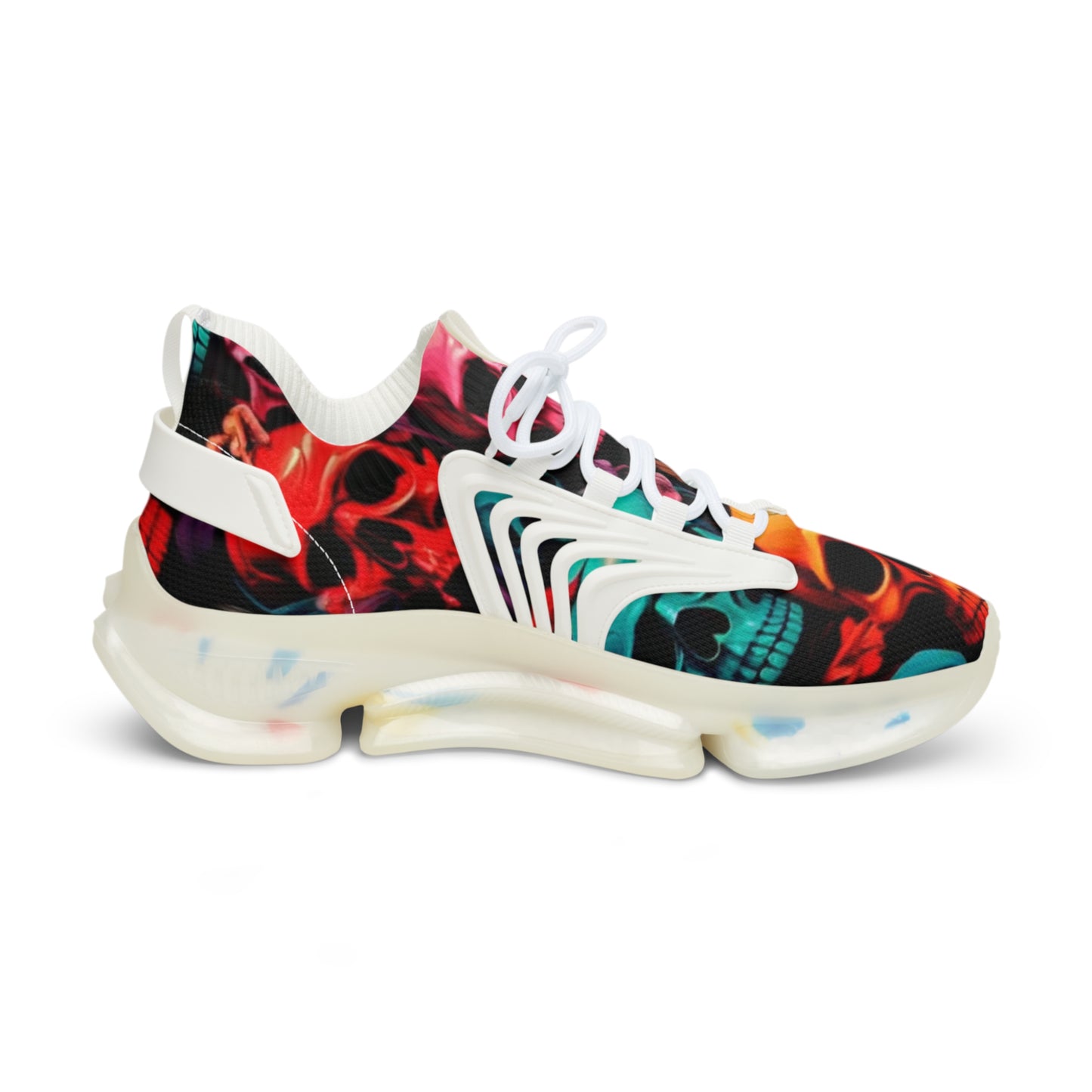 Vibrant Skull-Print Sneakers for Casual Style, Perfect for Men, Gift for Him, Cool Streetwear, Trendy Athletic Shoes