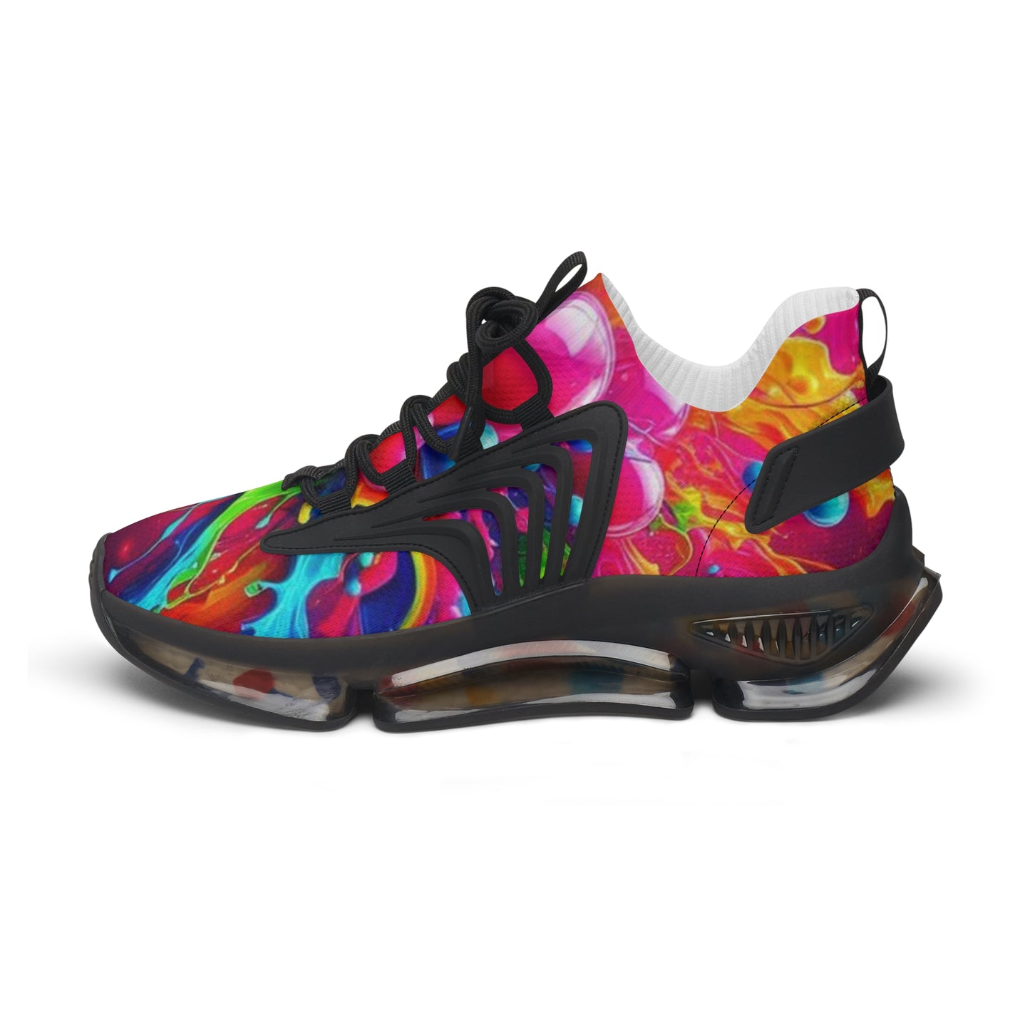 Mesh Sneakers, Watercolor Heart Design Tennis Shoes for Women