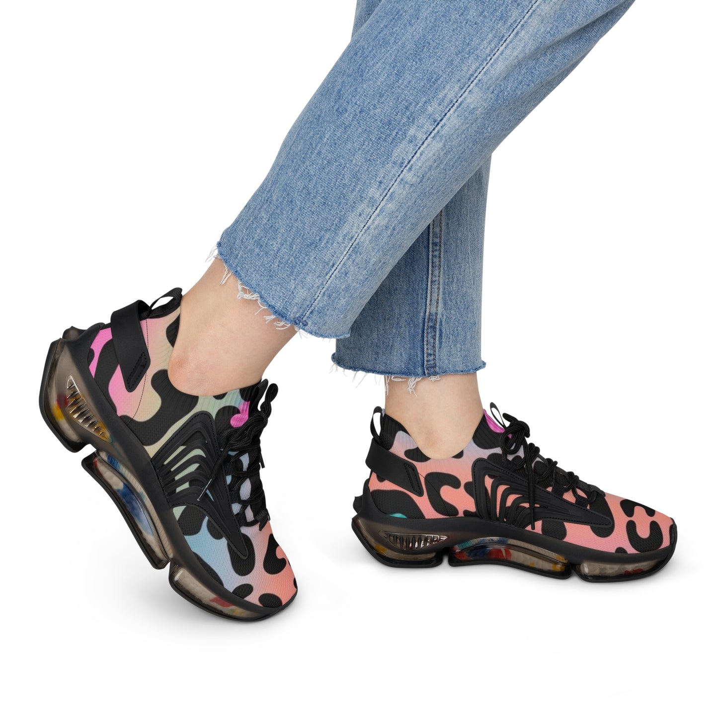 Sneakers - Cheetah Print Women's Mesh Sneakers