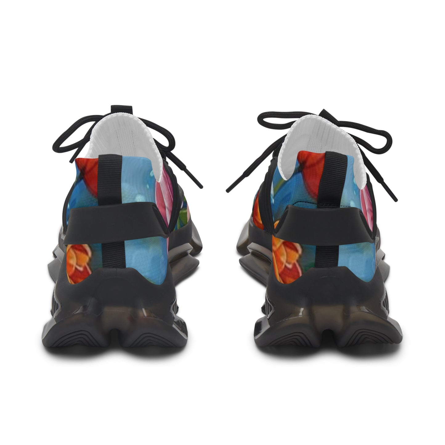 Mesh Sneakers - Realistic Flower Design