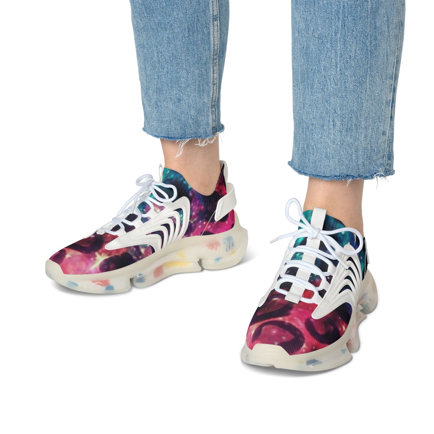 Mesh Sneakers - Space Cheetah Print Women's Shoes