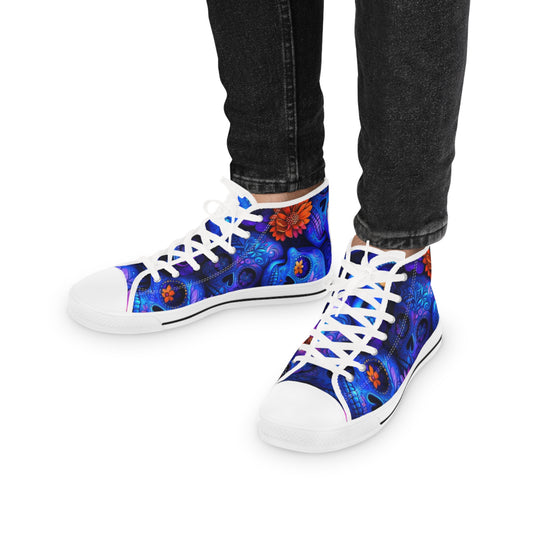 Vibrant High Top Sneakers for Men | Stylish Casual Footwear, Unique Gift for Him, Trendy Streetwear, Festival Shoes, Comfortable Sneakers