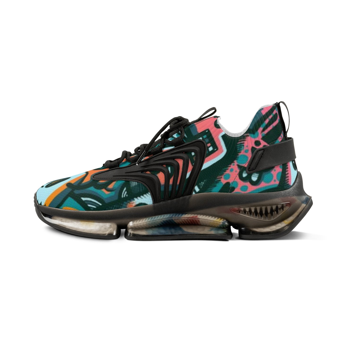 Vibrant Men's Mesh Sneakers, Colorful Workout Shoes, Trendy Sports Footwear, Unique Fashion Sneakers, Perfect for Active Lifestyle