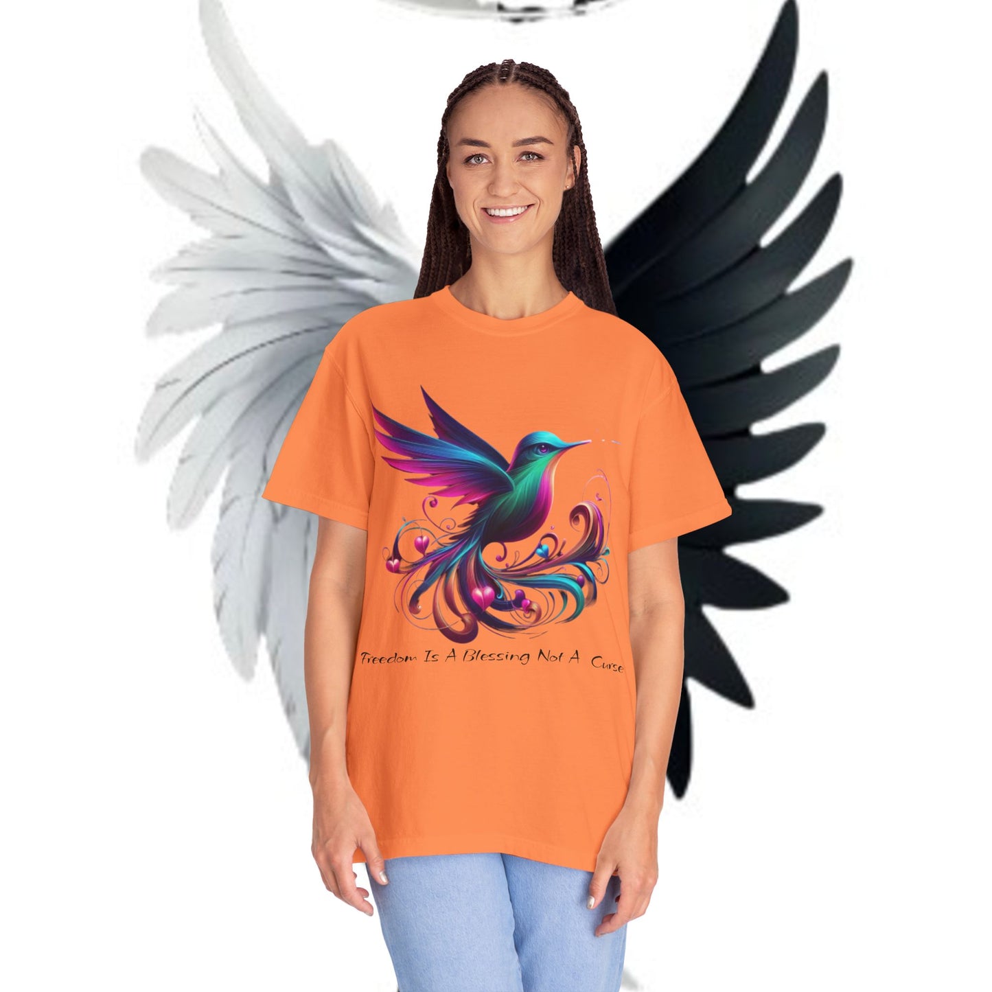 Garment-Dyed T-shirt - Freedom is a Blessing Design