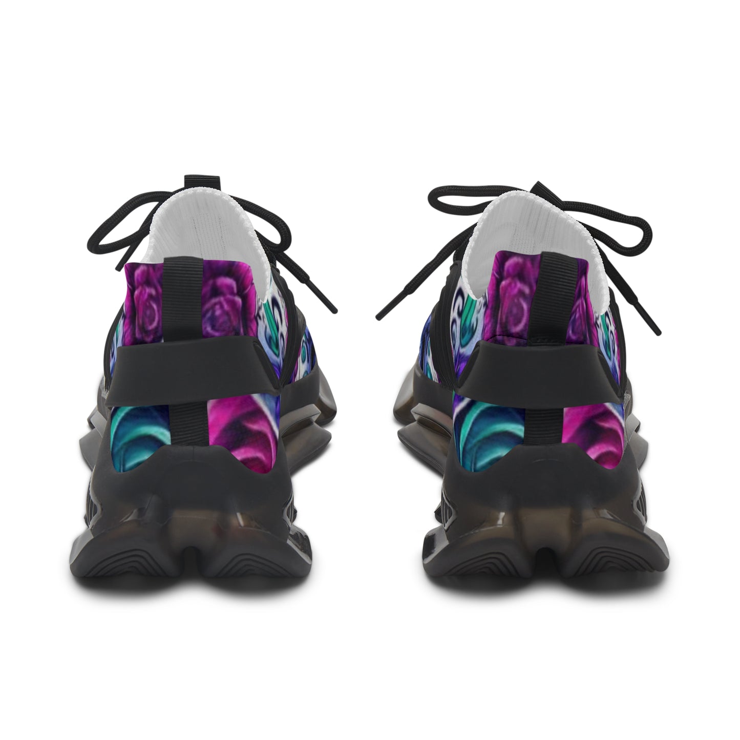 Mesh Sneakers with Sugar Skull and Roses Design