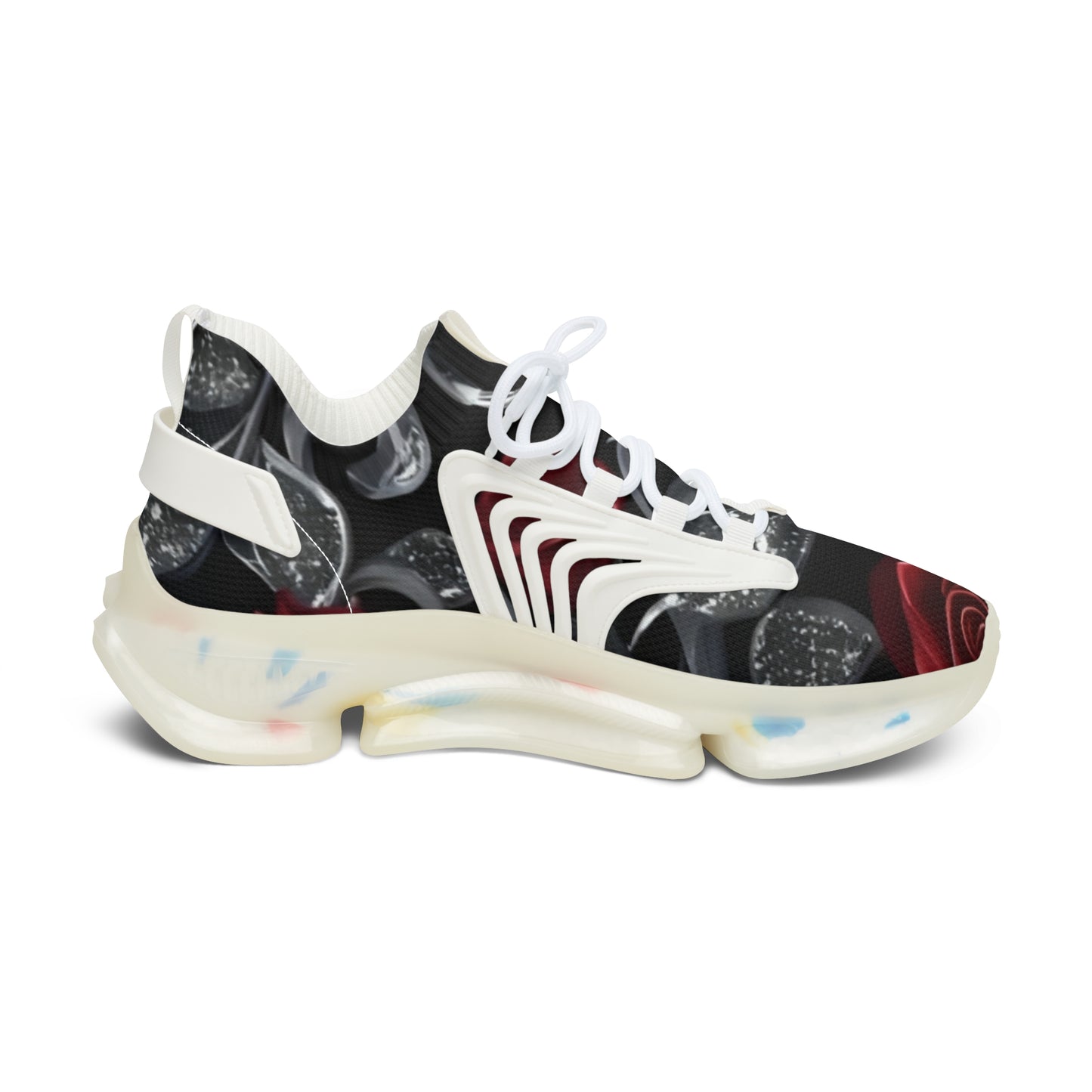Mesh Sneakers - Diamond Roses Crystal Butterfly Design