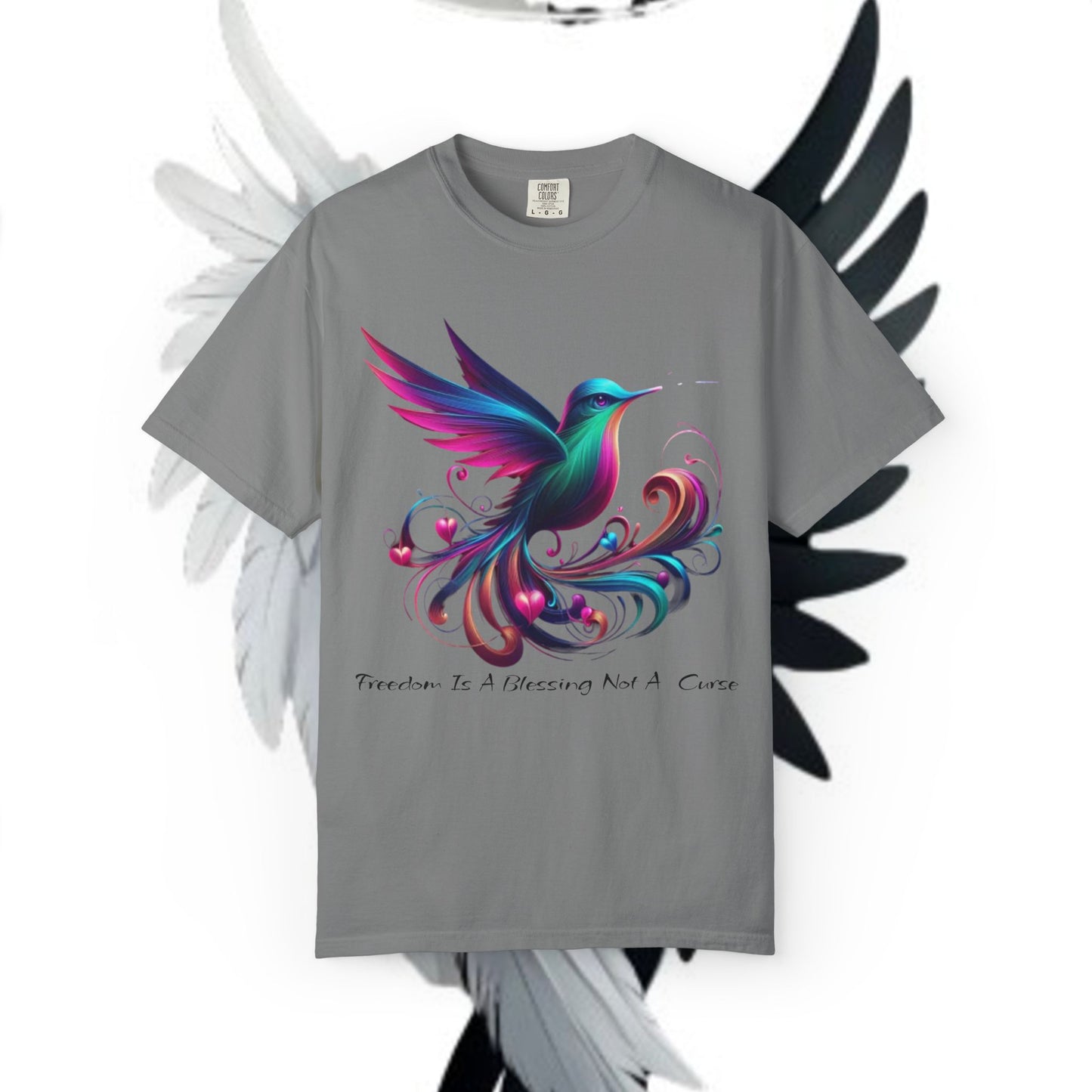 Garment-Dyed T-shirt - Freedom is a Blessing Design