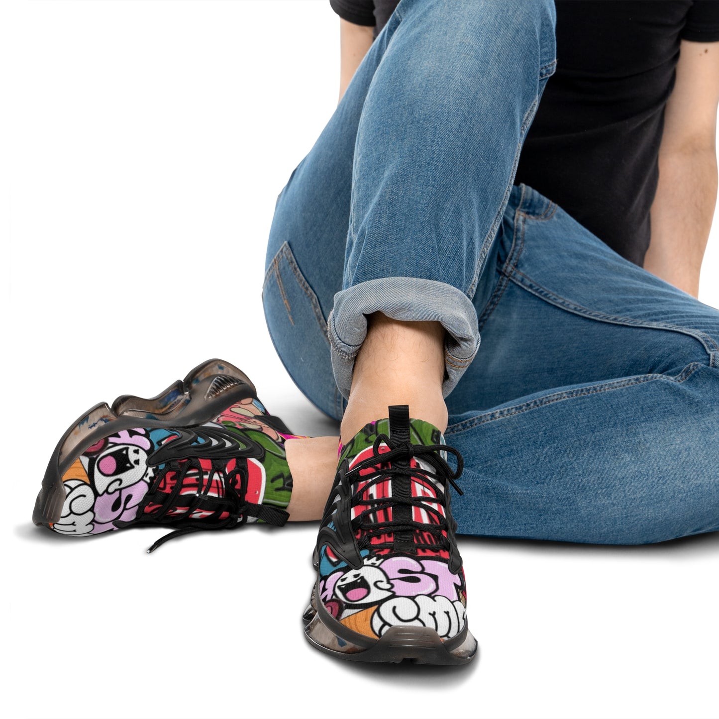Colorful Men's Mesh Sneakers for Trendy Casual Wear, Street Style Shoes, Athletic Footwear, Unique Gift for Fashion Lovers