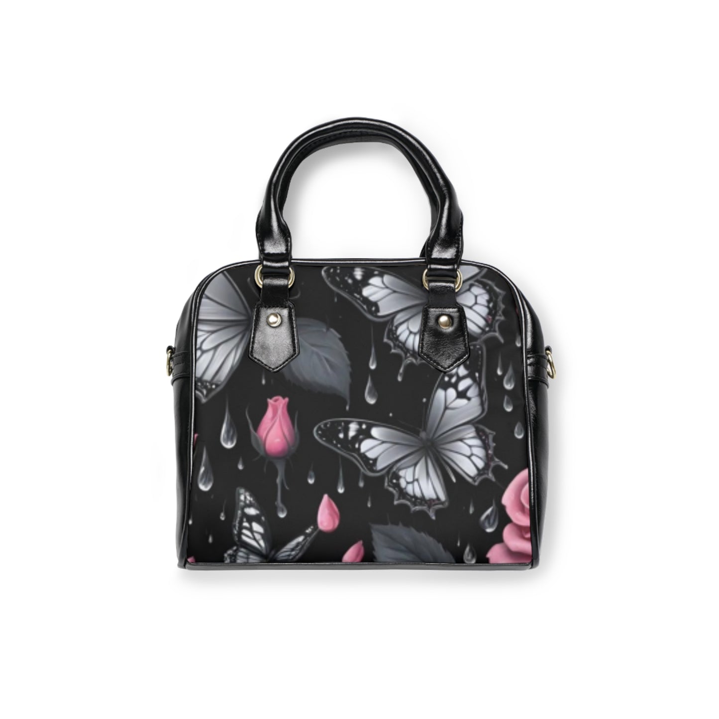 Elegant Butterfly Shoulder Handbag, Stylish Tote, Floral Purse, Gift for Her, Day Out Bag, Fashion Accessory