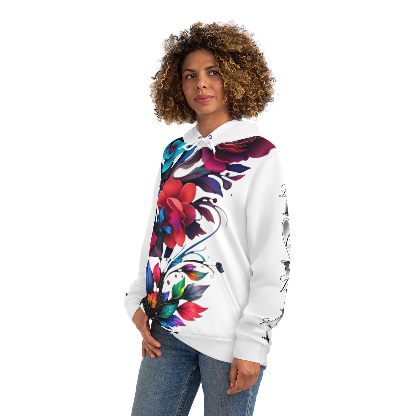 Vibrant Floral Hoodie, Cozy Blooming Sweatshirt, Gift for Her, Colorful Art Apparel, Trendy Fashion Top
